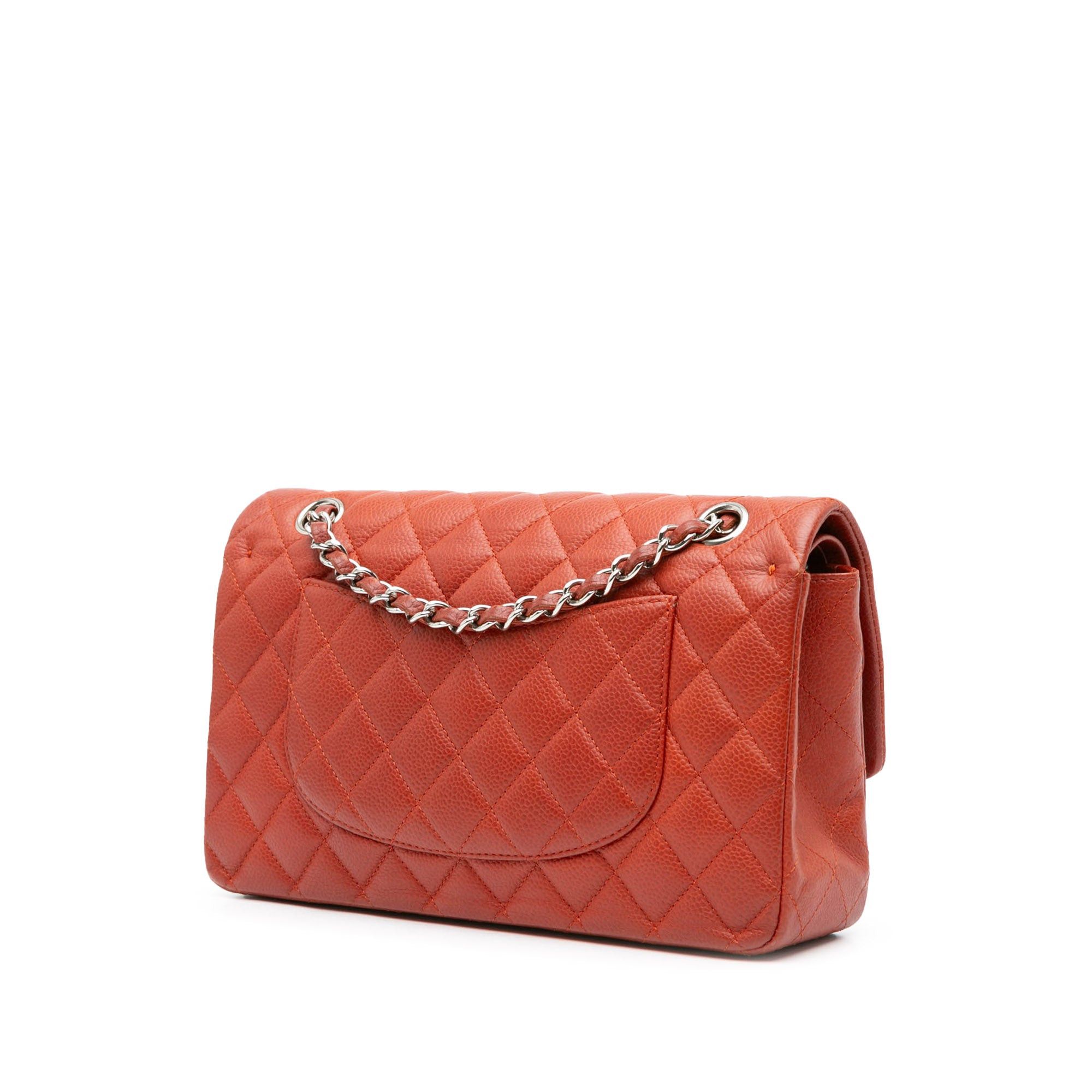 Chanel Medium Classic Caviar Double Flap Orange