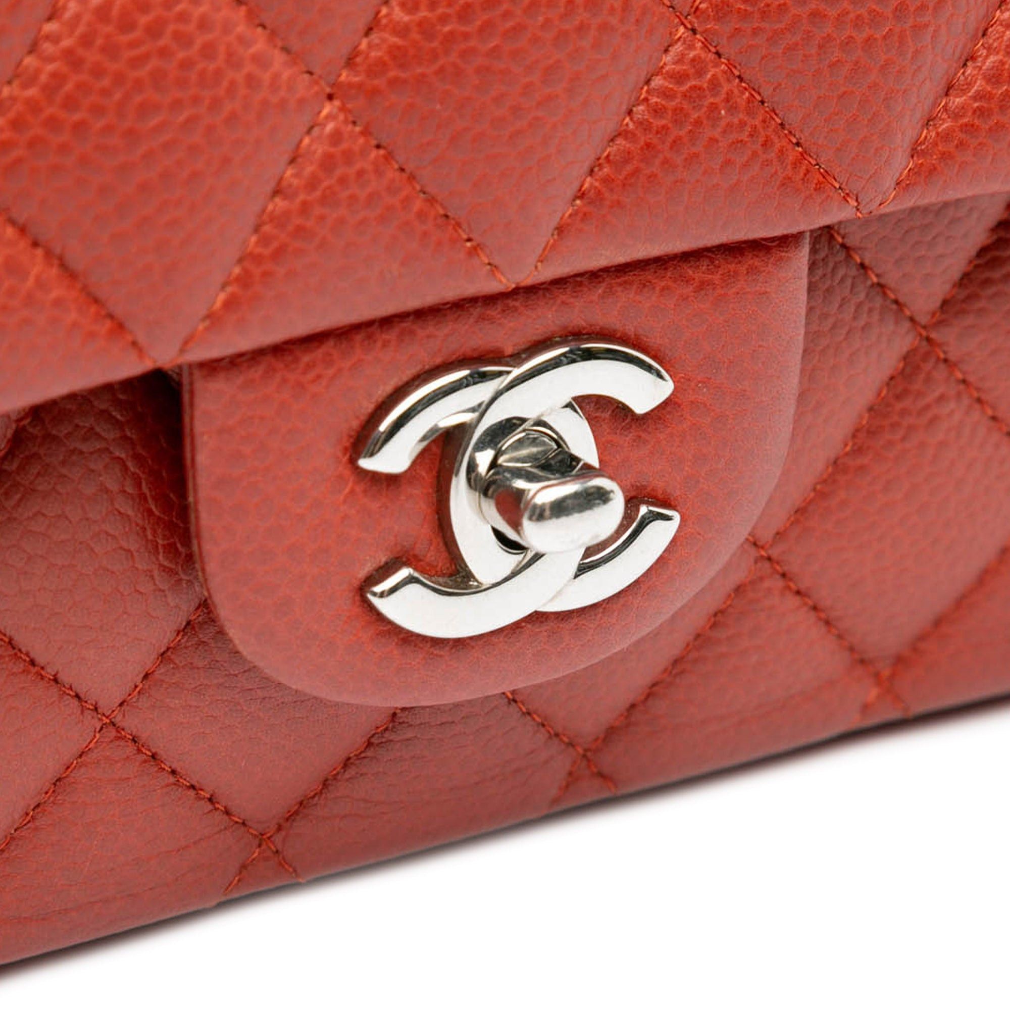 Chanel Medium Classic Caviar Double Flap Orange