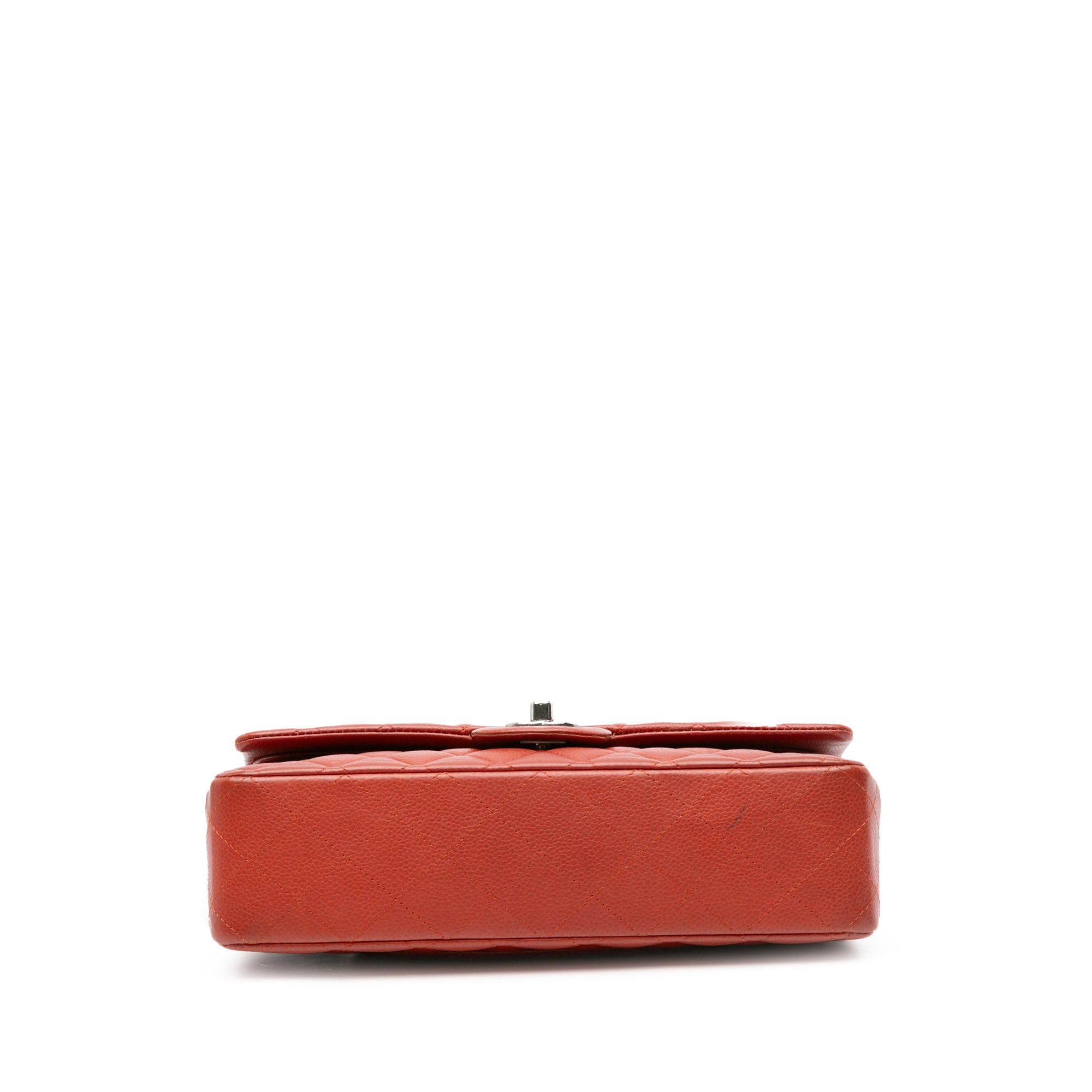 Chanel Medium Classic Caviar Double Flap Orange