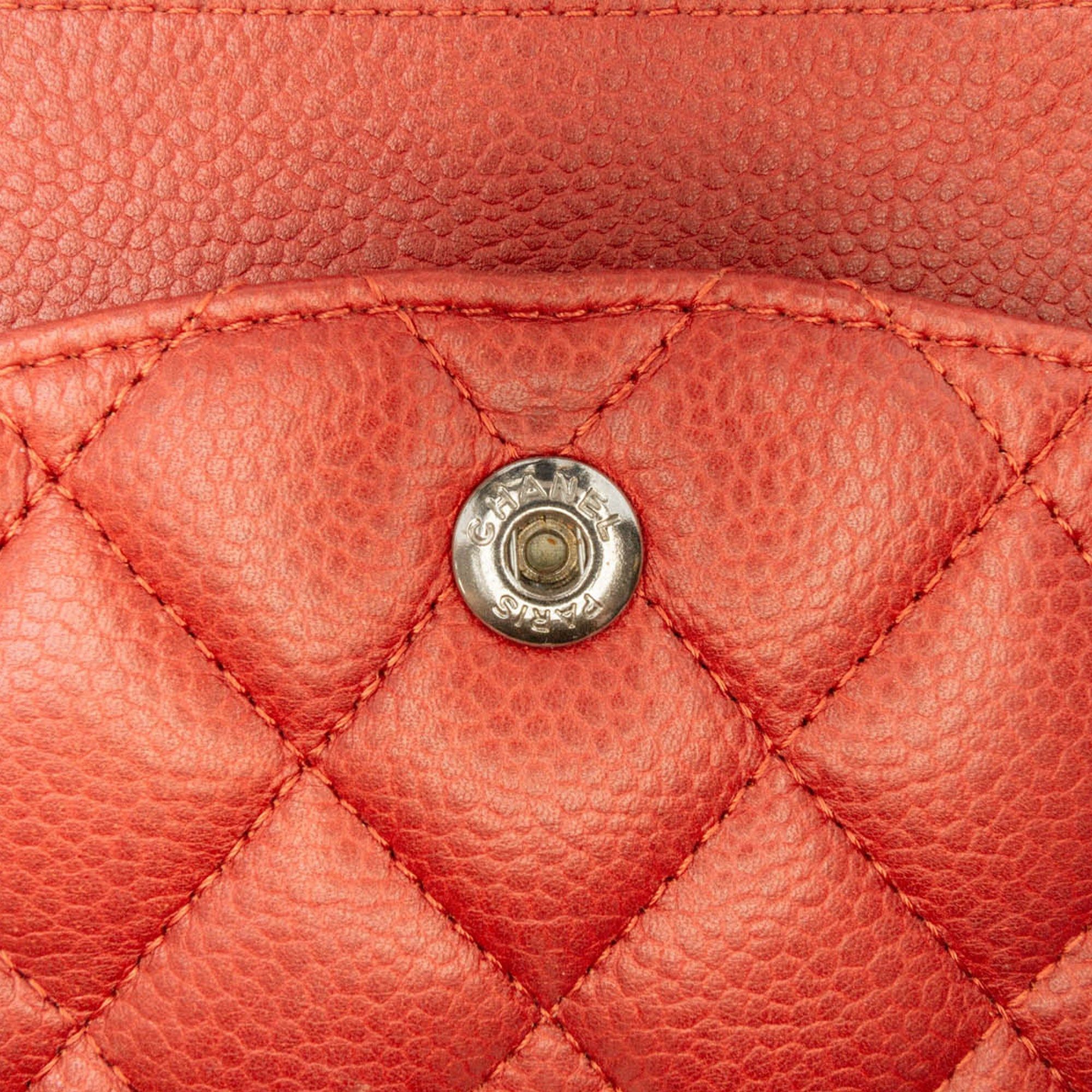 Chanel Medium Classic Caviar Double Flap Orange