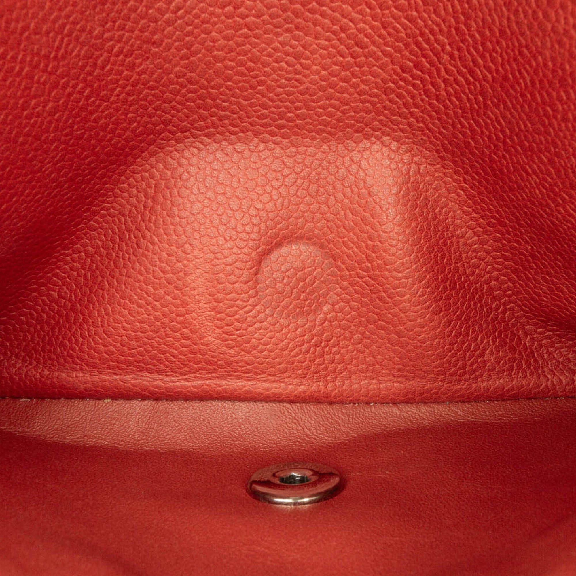 Chanel Medium Classic Caviar Double Flap Orange