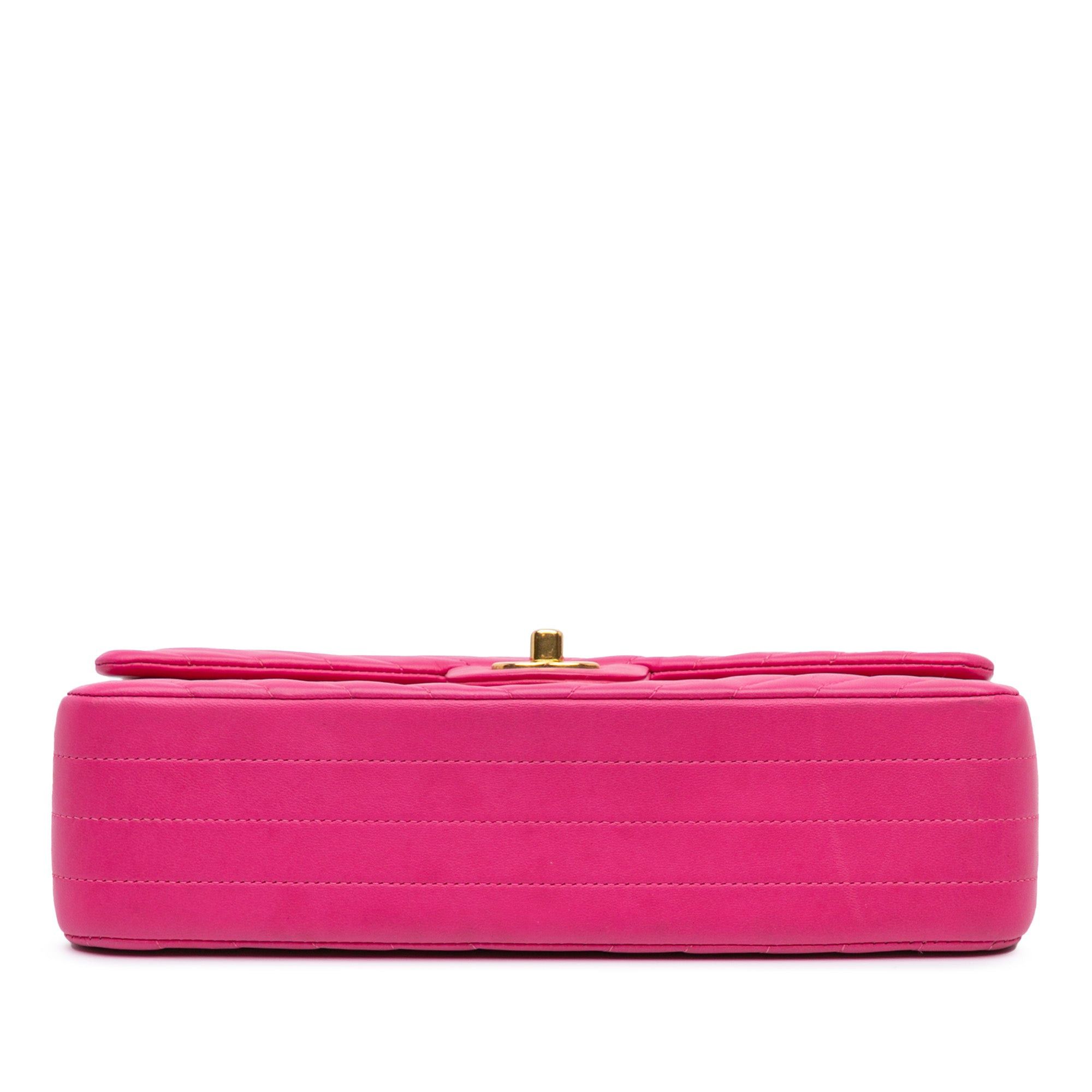 Chanel Chanel Medium Classic Chevron Lambskin Double Flap Pink Size ONE SIZE - 3 Thumbnail