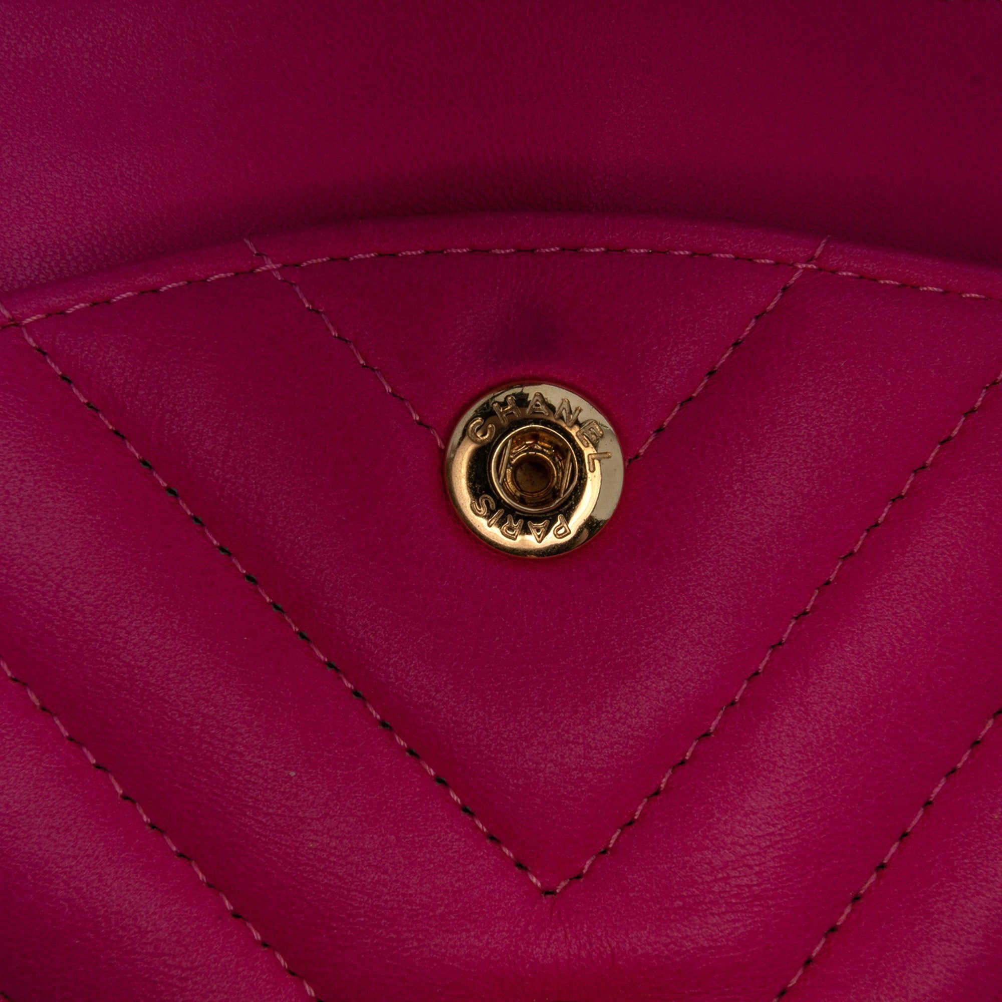 Chanel Chanel Medium Classic Chevron Lambskin Double Flap Pink Size ONE SIZE - 7 Thumbnail