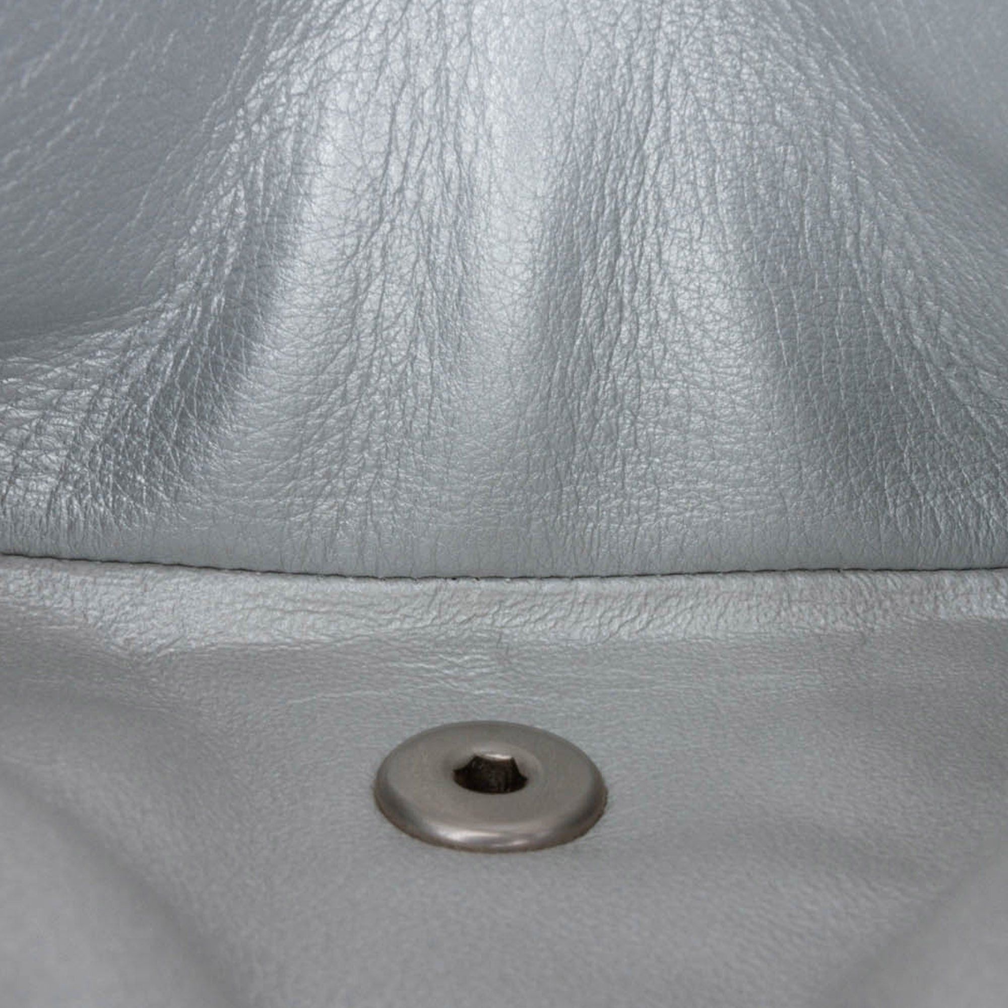 Chanel Chanel Medium Classic Perforated Lambskin Double Flap Silver Size ONE SIZE - 5 Thumbnail