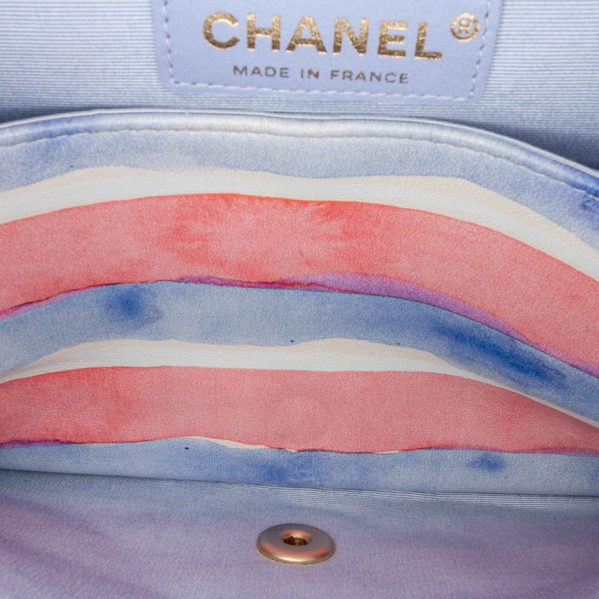 Chanel Chanel Medium Classic Printed Lambskin Watercolor Double Flap Multi Size ONE SIZE - 5 Thumbnail