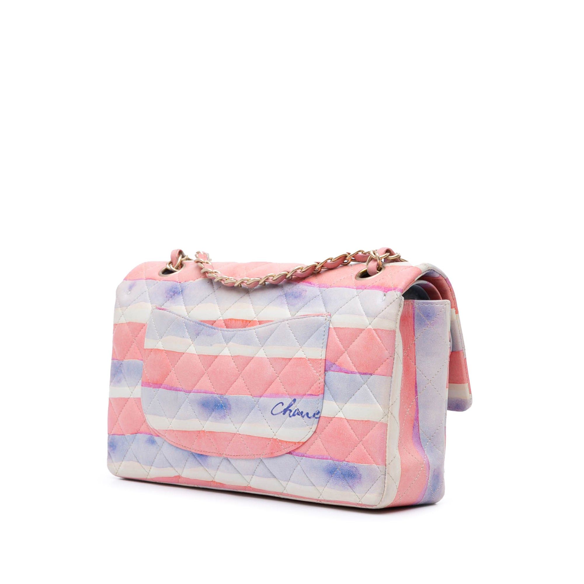 Chanel Chanel Medium Classic Printed Lambskin Watercolor Double Flap Multi Size ONE SIZE - 2 Thumbnail
