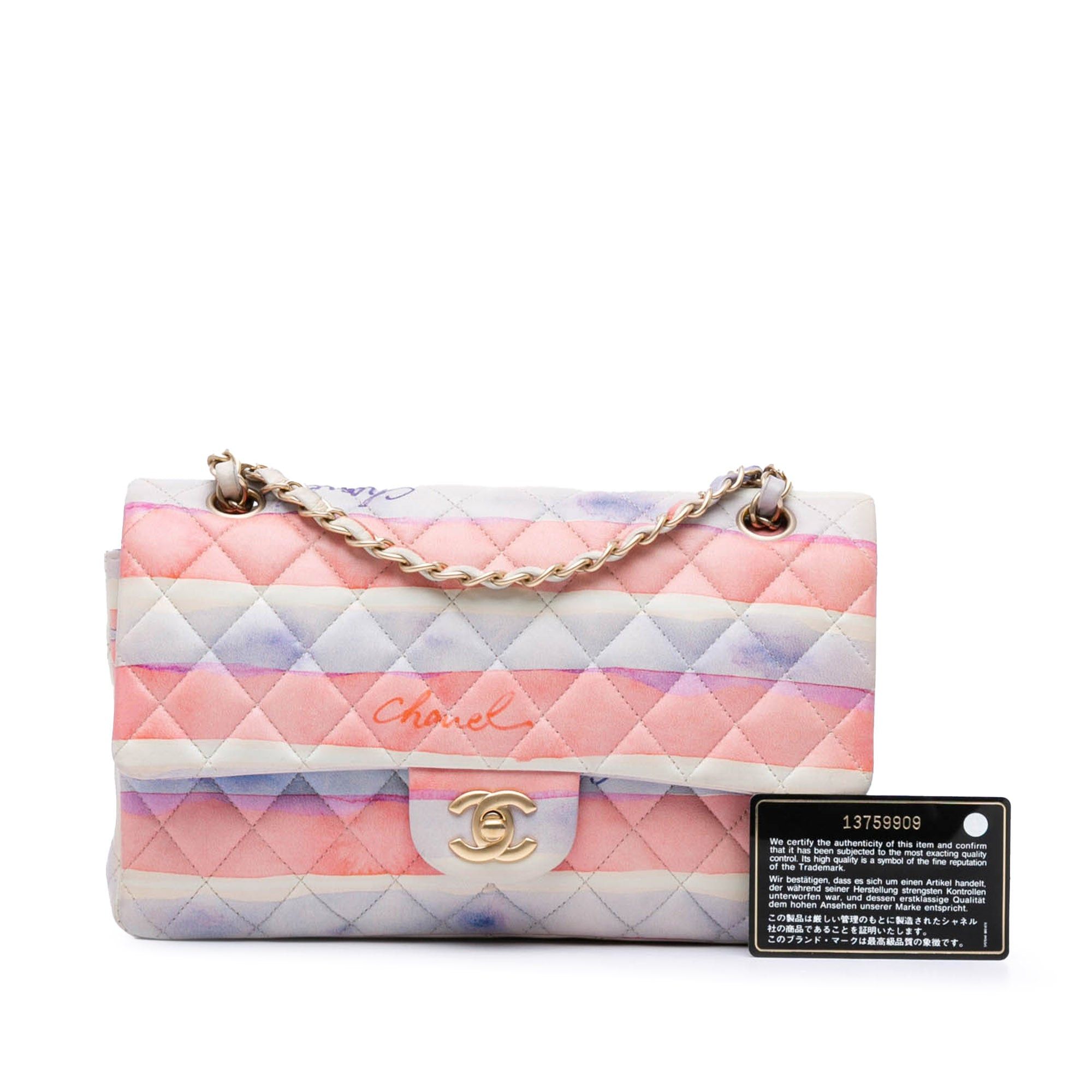 Chanel Chanel Medium Classic Printed Lambskin Watercolor Double Flap Multi Size ONE SIZE - 11 Thumbnail