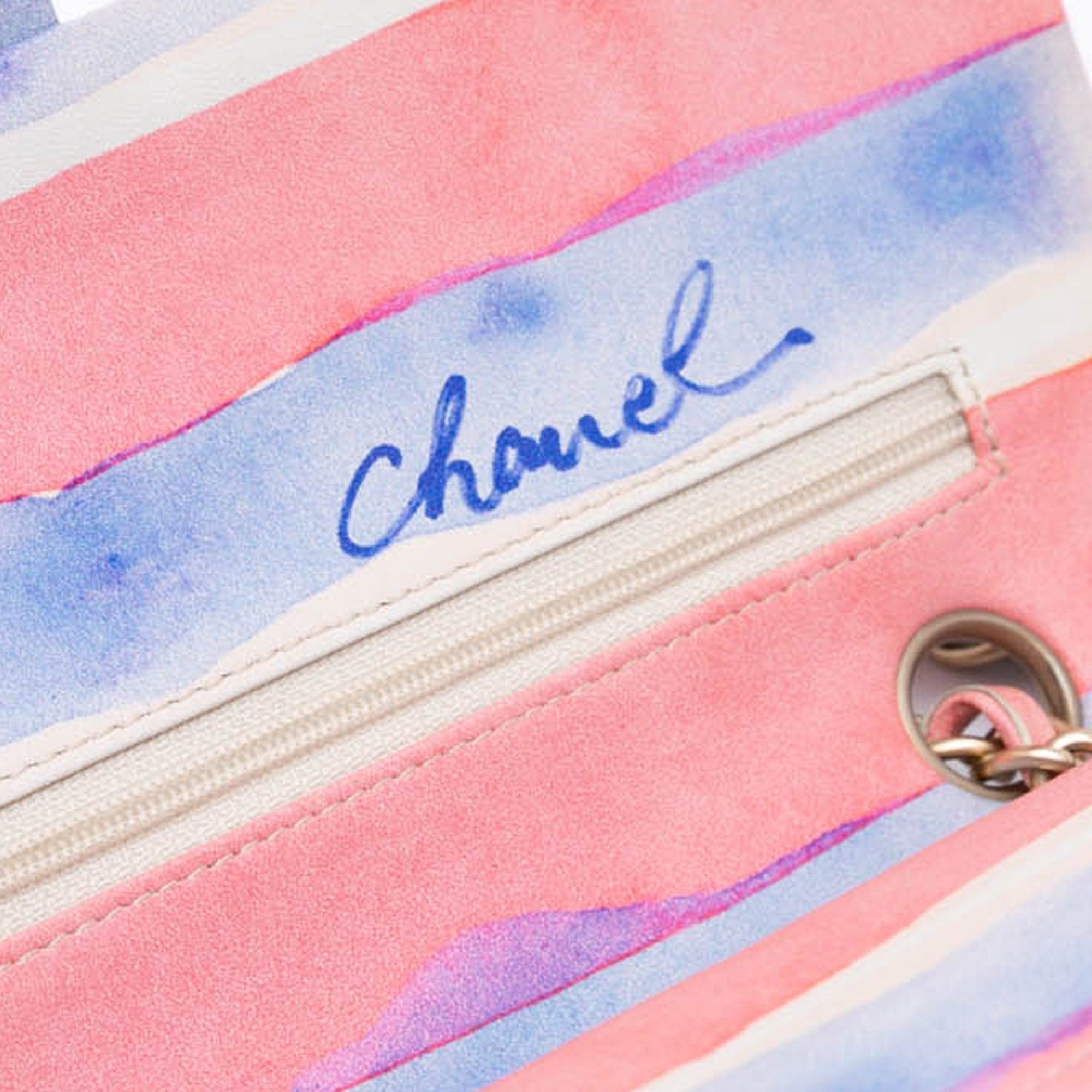 Chanel Chanel Medium Classic Printed Lambskin Watercolor Double Flap Multi Size ONE SIZE - 7 Thumbnail