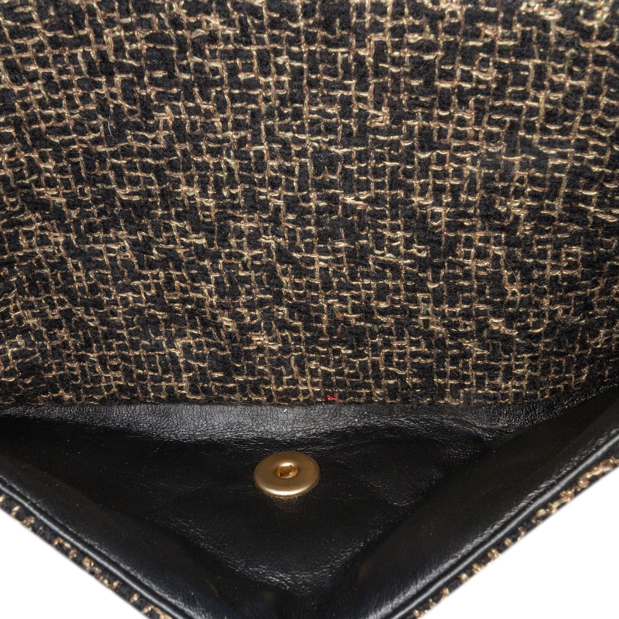 Chanel Chanel Medium Classic Tweed Double Flap Black Size ONE SIZE - 5 Thumbnail