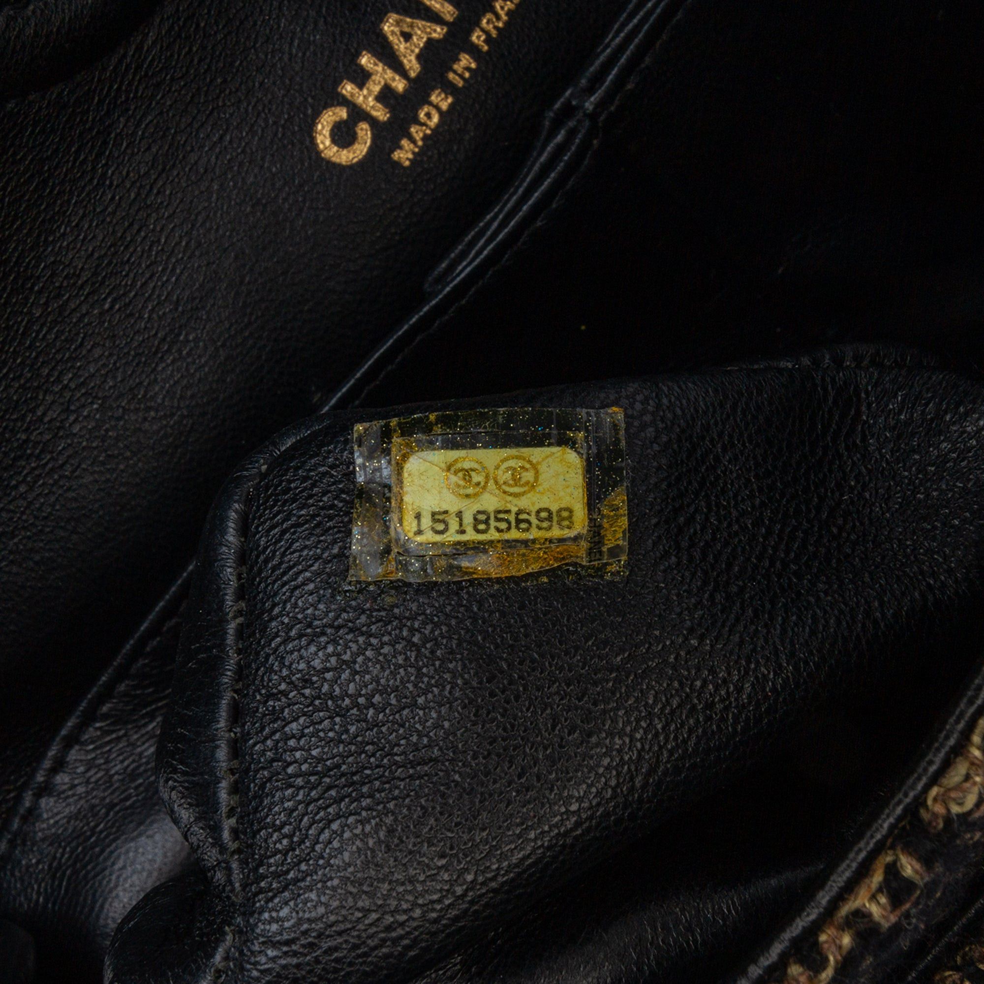 Chanel Chanel Medium Classic Tweed Double Flap Black Size ONE SIZE - 6 Thumbnail