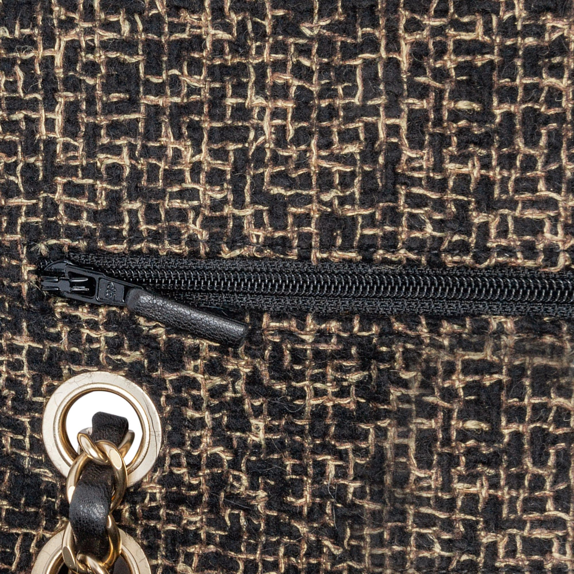 Chanel Chanel Medium Classic Tweed Double Flap Black Size ONE SIZE - 9 Thumbnail