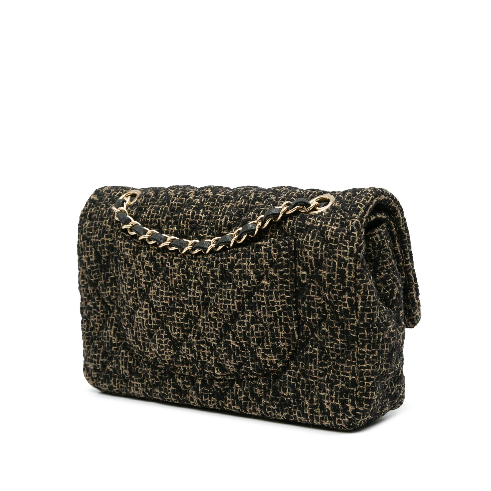 Chanel Chanel Medium Classic Tweed Double Flap Black Size ONE SIZE - 2 Thumbnail