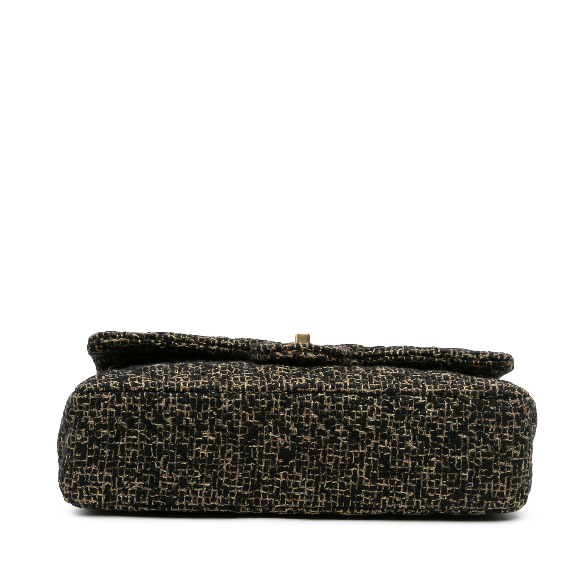 Chanel Chanel Medium Classic Tweed Double Flap Black Size ONE SIZE - 3 Thumbnail