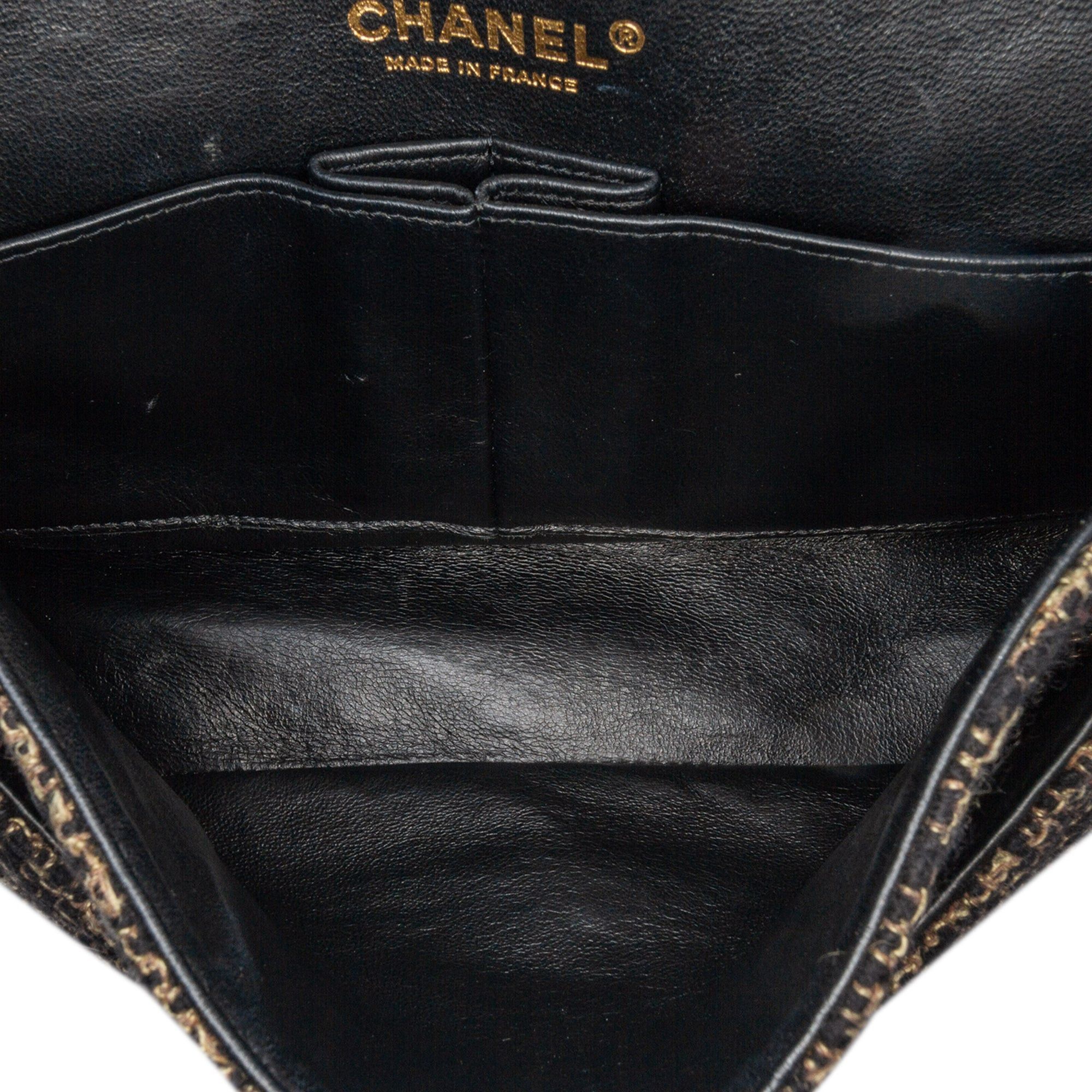 Chanel Chanel Medium Classic Tweed Double Flap Black Size ONE SIZE - 4 Thumbnail
