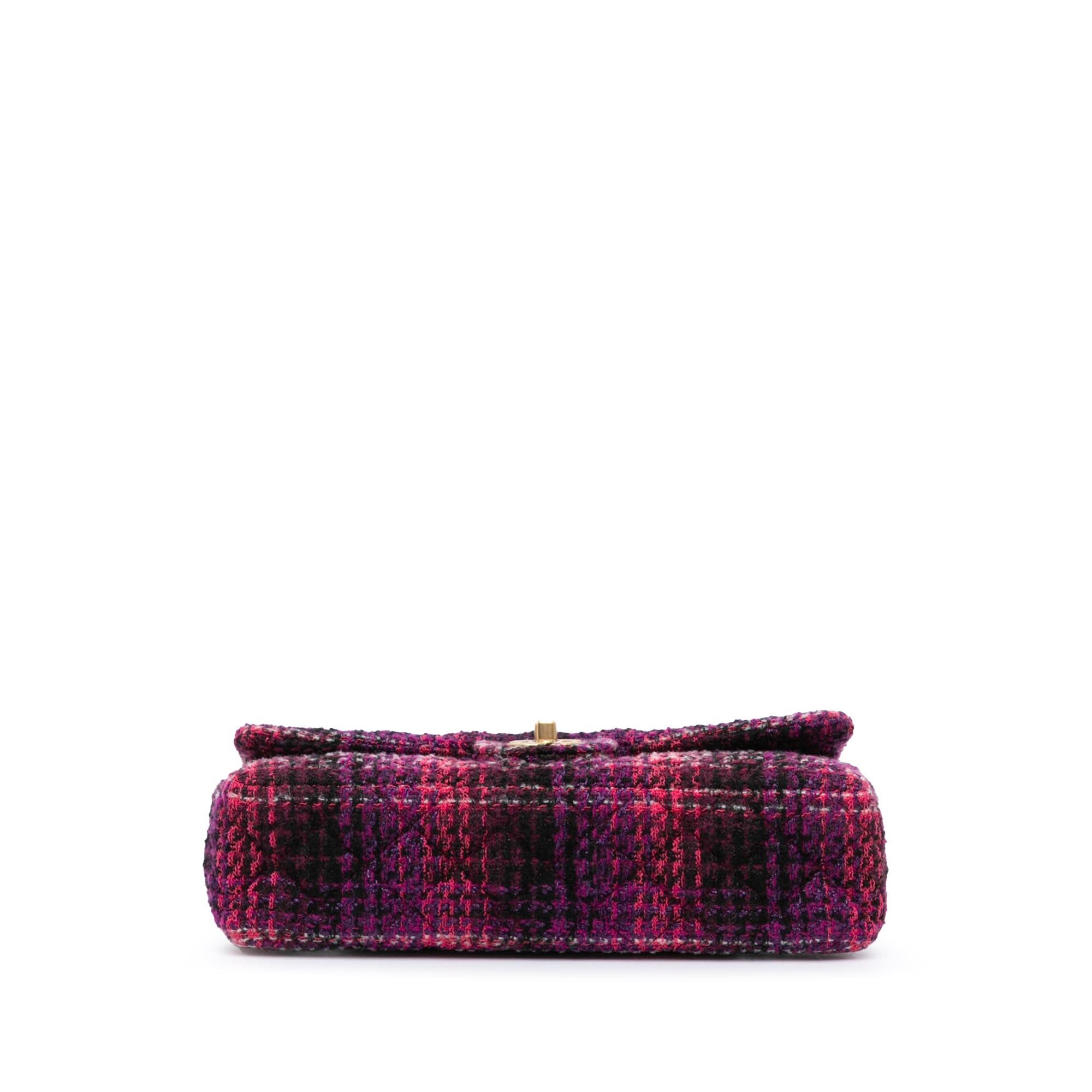 Chanel Chanel Medium Classic Tweed Double Flap Purple Size ONE SIZE - 3 Thumbnail