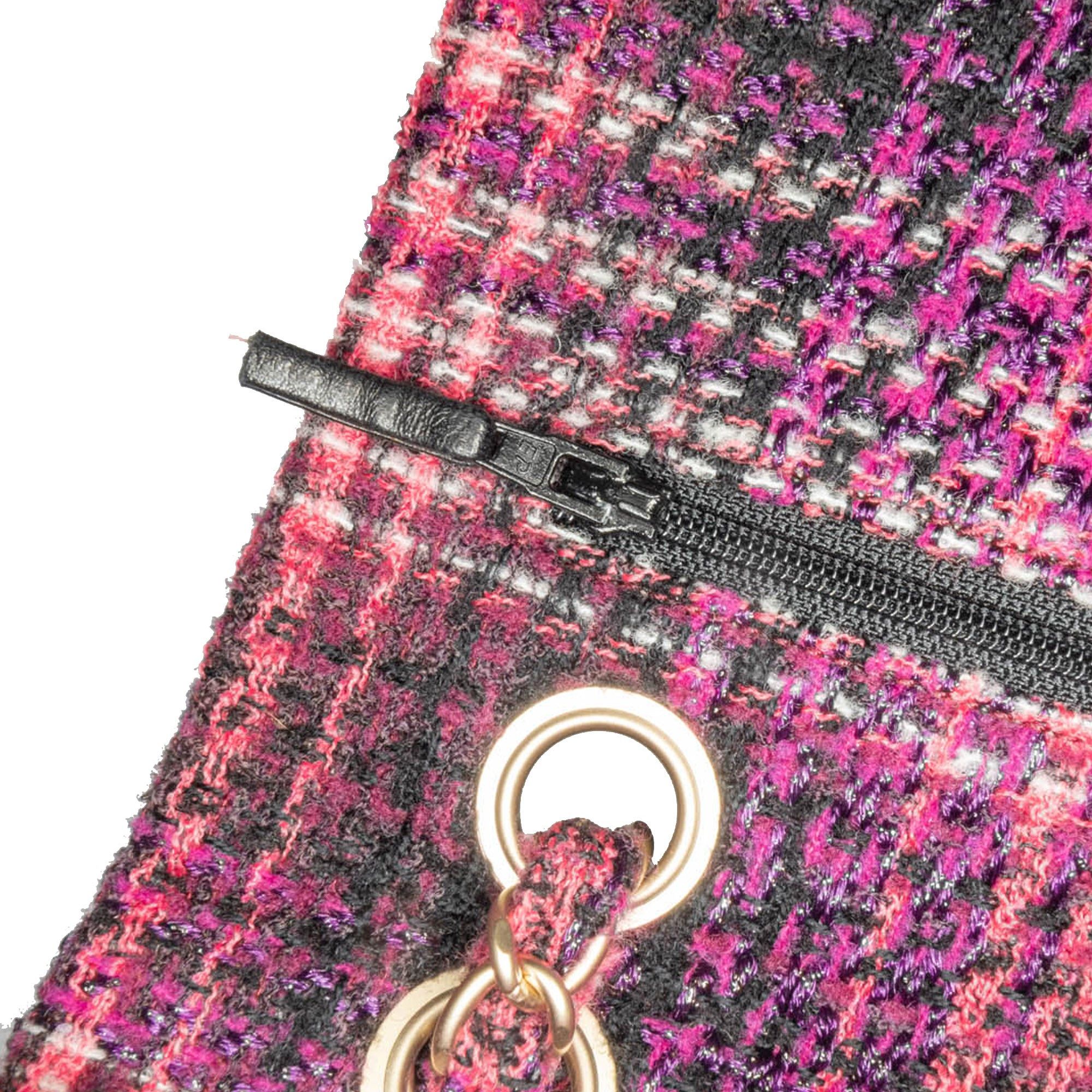 Chanel Chanel Medium Classic Tweed Double Flap Purple Size ONE SIZE - 8 Thumbnail