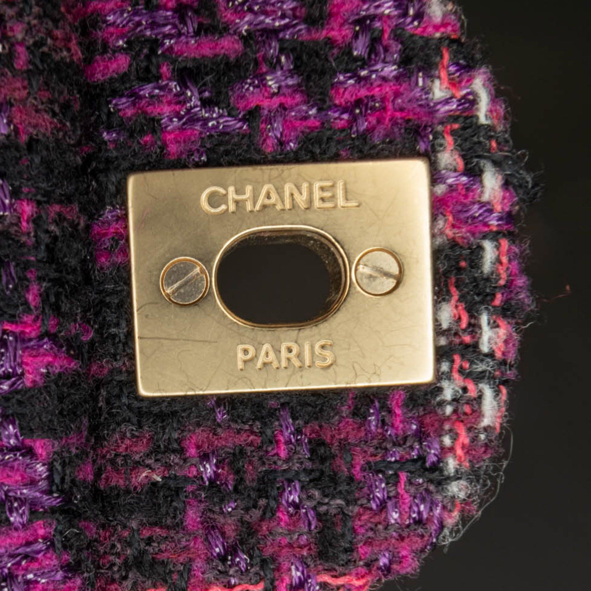 Chanel Chanel Medium Classic Tweed Double Flap Purple Size ONE SIZE - 7 Thumbnail