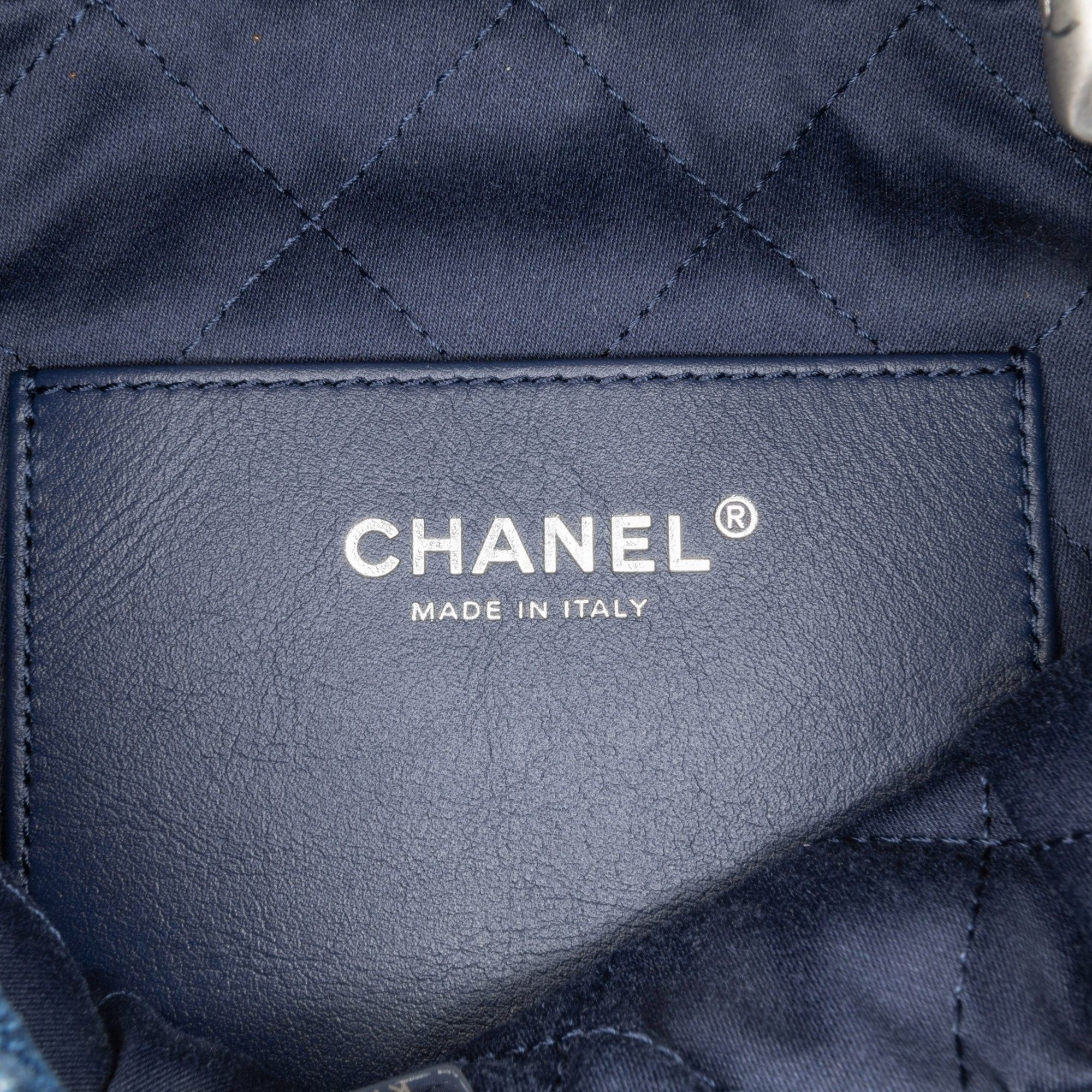 Chanel Chanel Mini Denim Stitched 22 Satchel Blue Size ONE SIZE - 5 Thumbnail