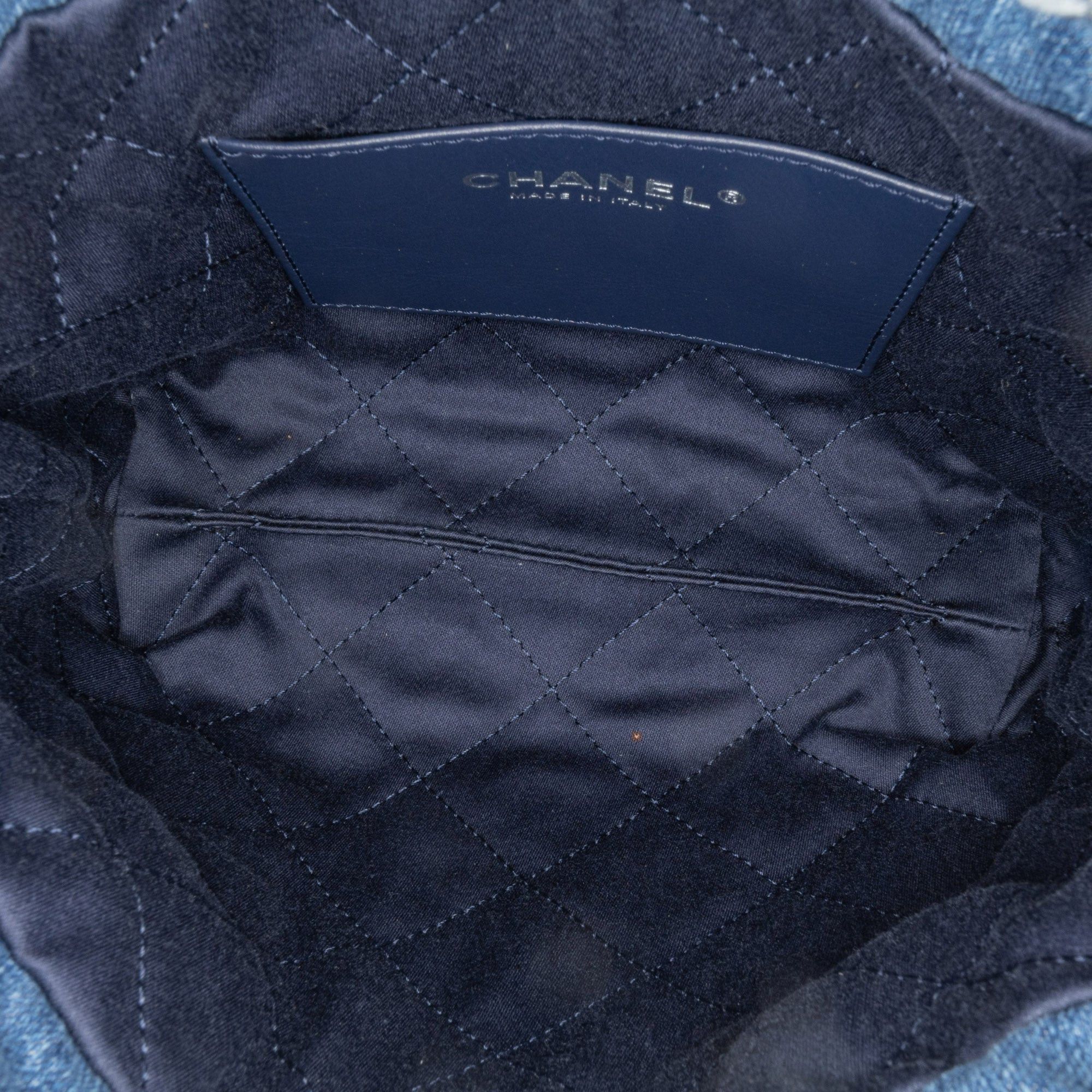 Chanel Chanel Mini Denim Stitched 22 Satchel Blue Size ONE SIZE - 4 Thumbnail