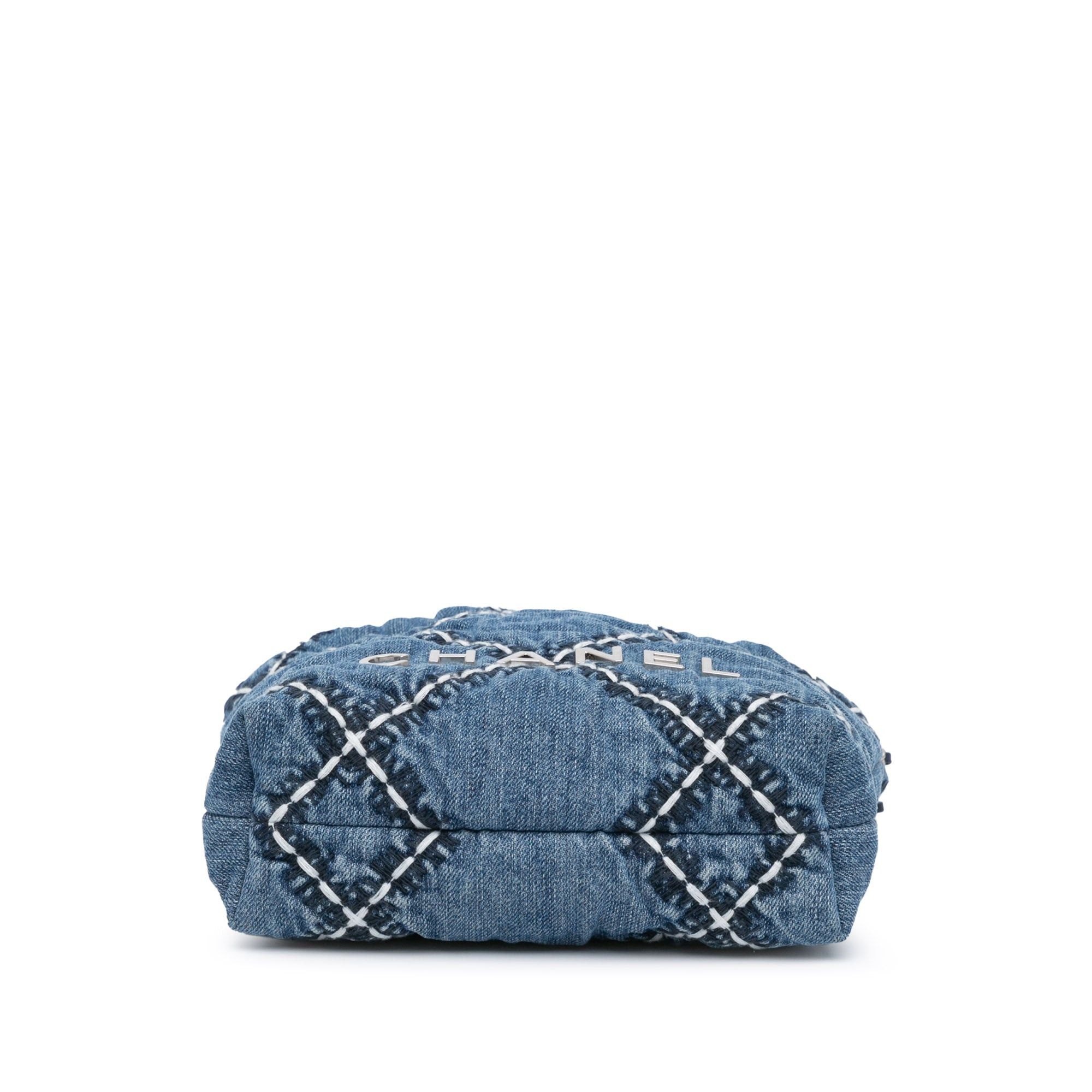 Chanel Chanel Mini Denim Stitched 22 Satchel Blue Size ONE SIZE - 3 Thumbnail