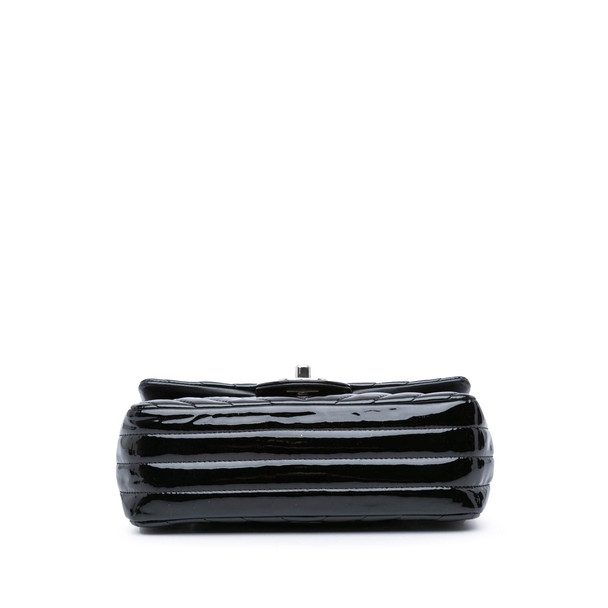 Chanel Chanel Mini Rectangular Classic Chevron Patent Single Flap Black Size ONE SIZE - 3 Thumbnail