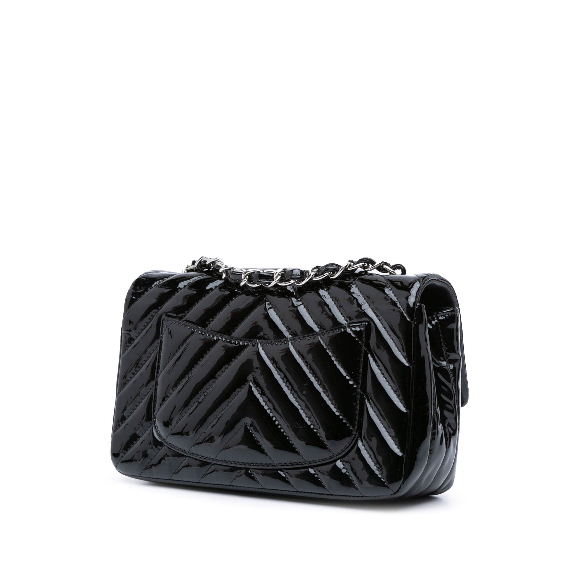 Chanel Chanel Mini Rectangular Classic Chevron Patent Single Flap Black Size ONE SIZE - 2 Thumbnail