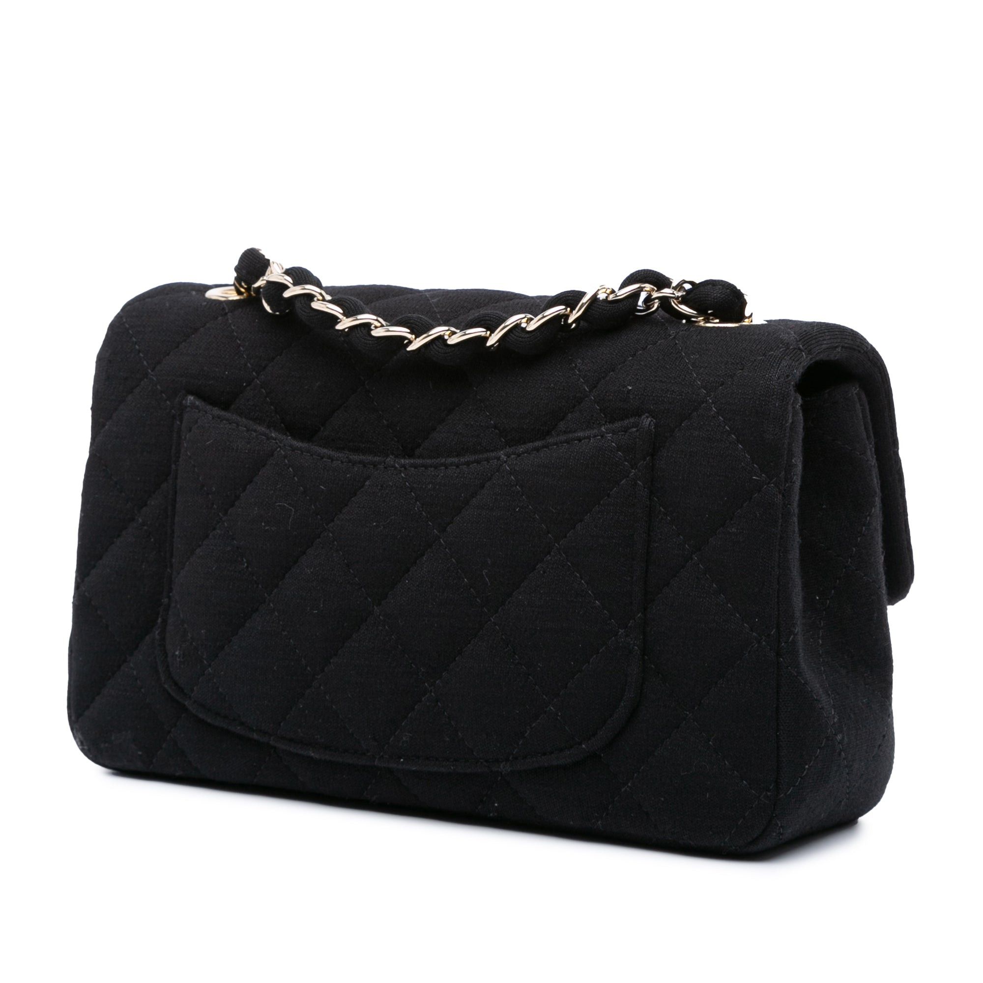 Chanel Chanel Mini Rectangular Classic Jersey Single Flap Black Size ONE SIZE - 2 Thumbnail