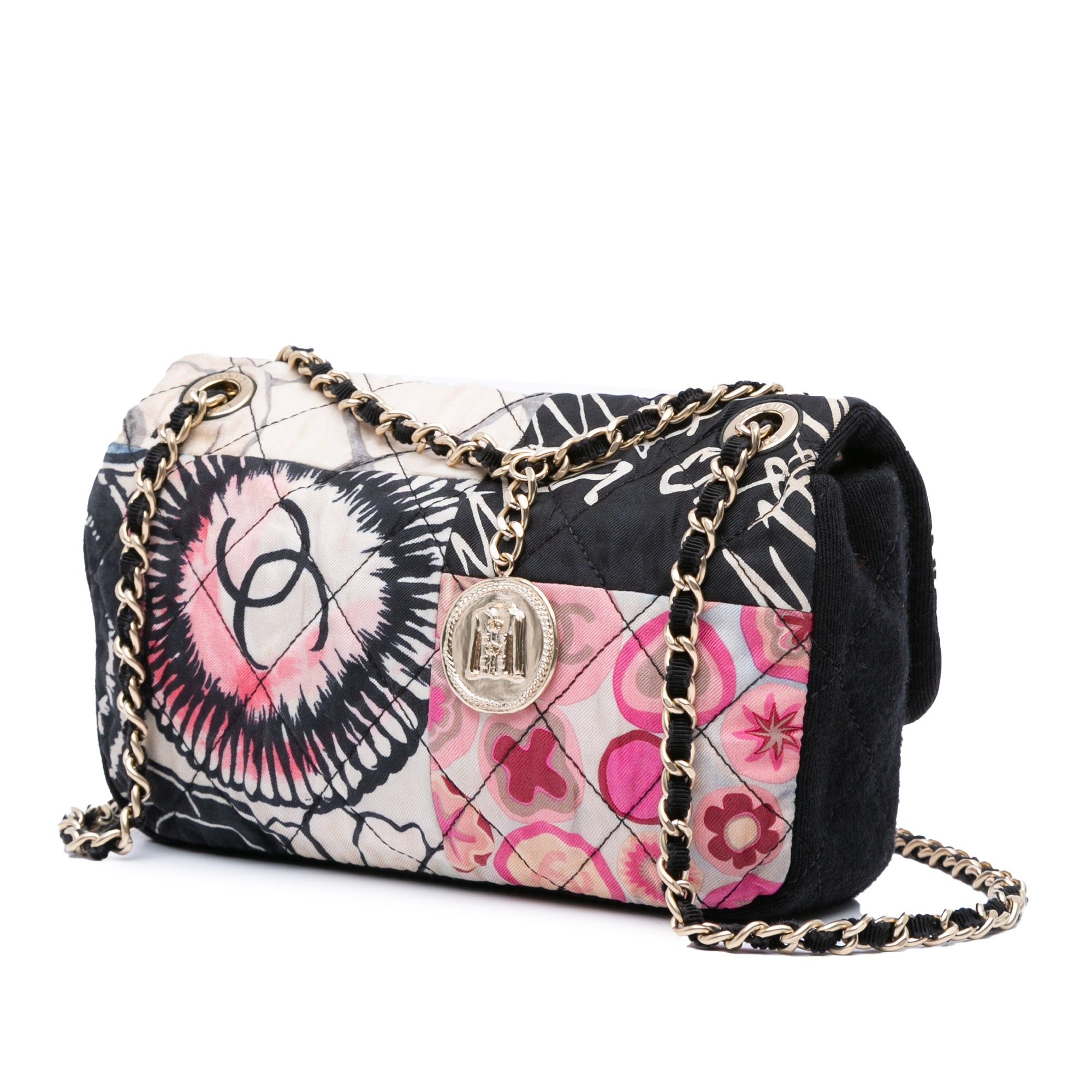 Chanel Chanel Mini Rectangular Printed Nylon and Jersey Patchwork Single Flap Multi Size ONE SIZE - 2 Thumbnail