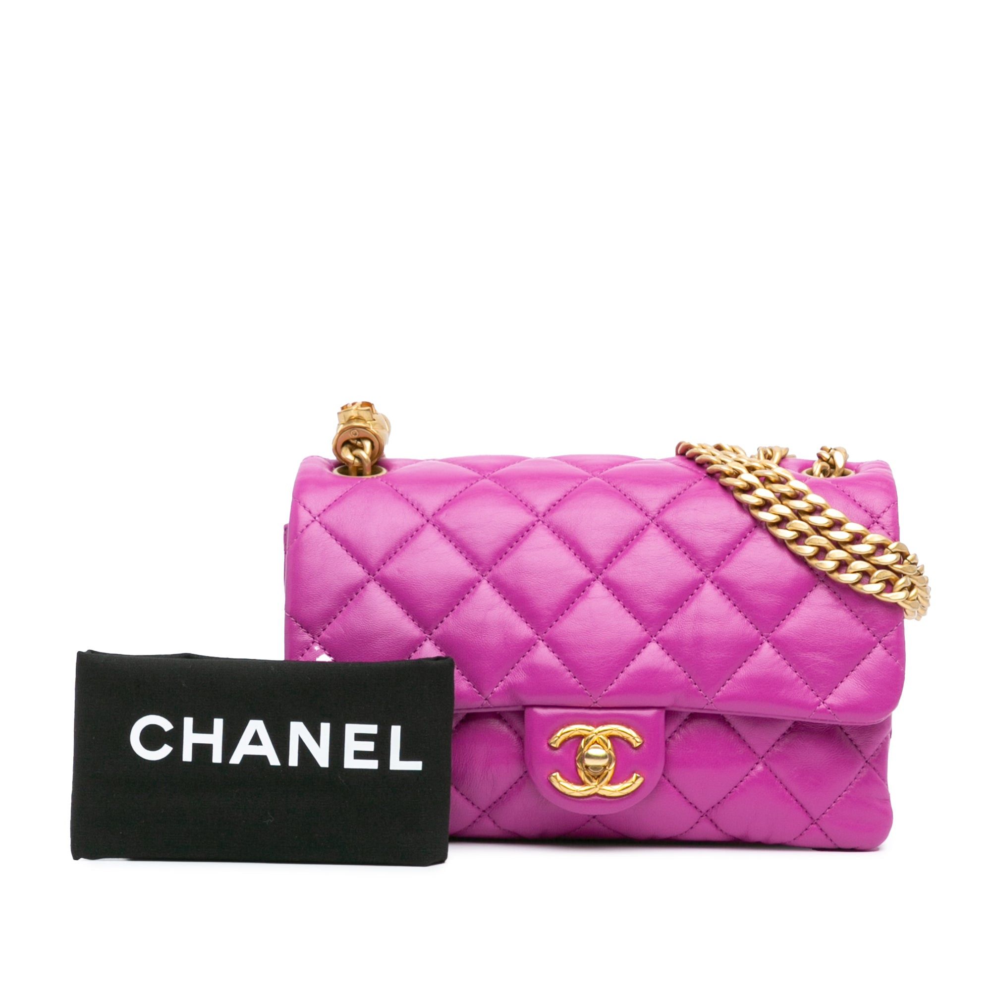 Chanel Chanel Small Quilted Lambskin Pillow Crush Flap Purple Size ONE SIZE - 9 Thumbnail
