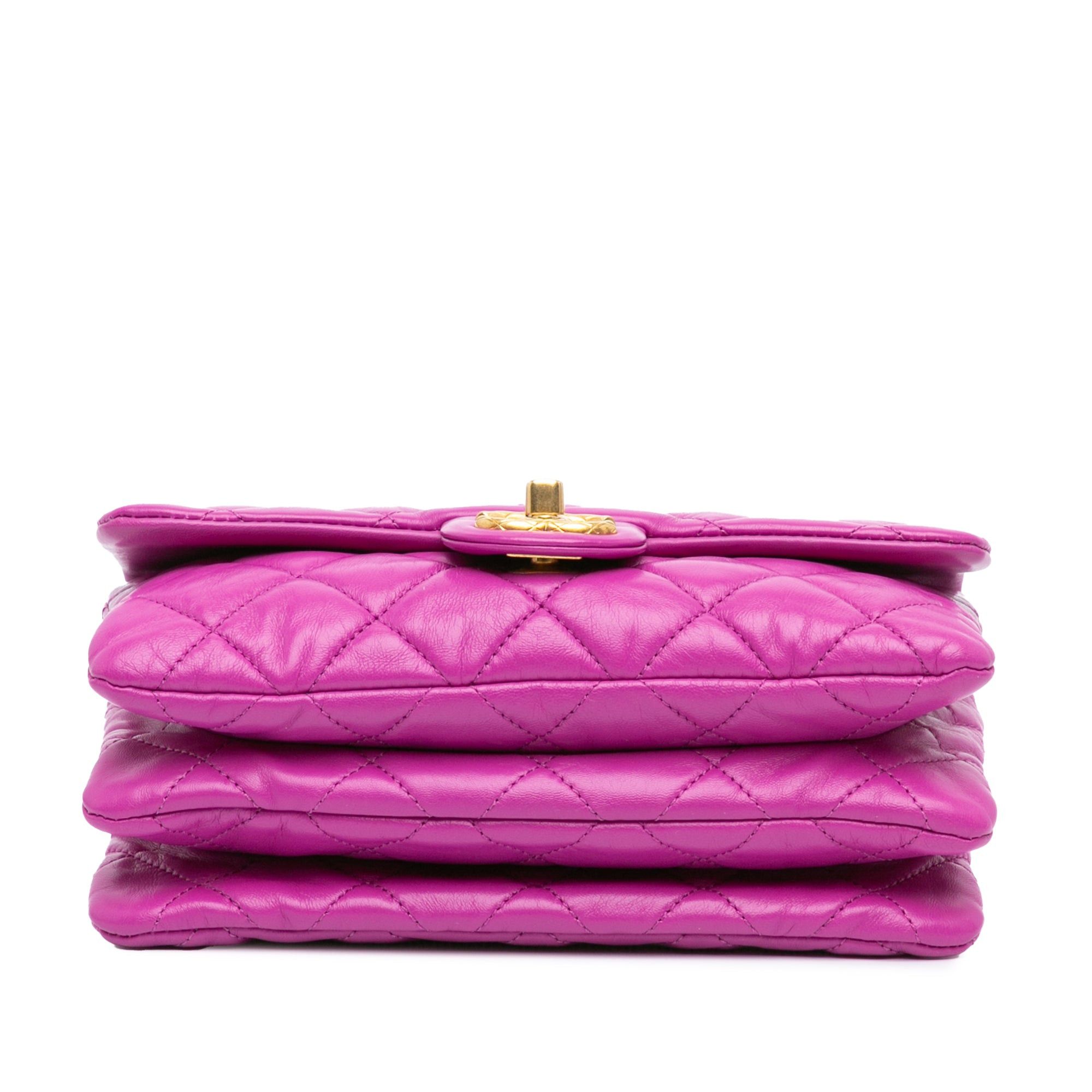 Chanel Chanel Small Quilted Lambskin Pillow Crush Flap Purple Size ONE SIZE - 3 Thumbnail