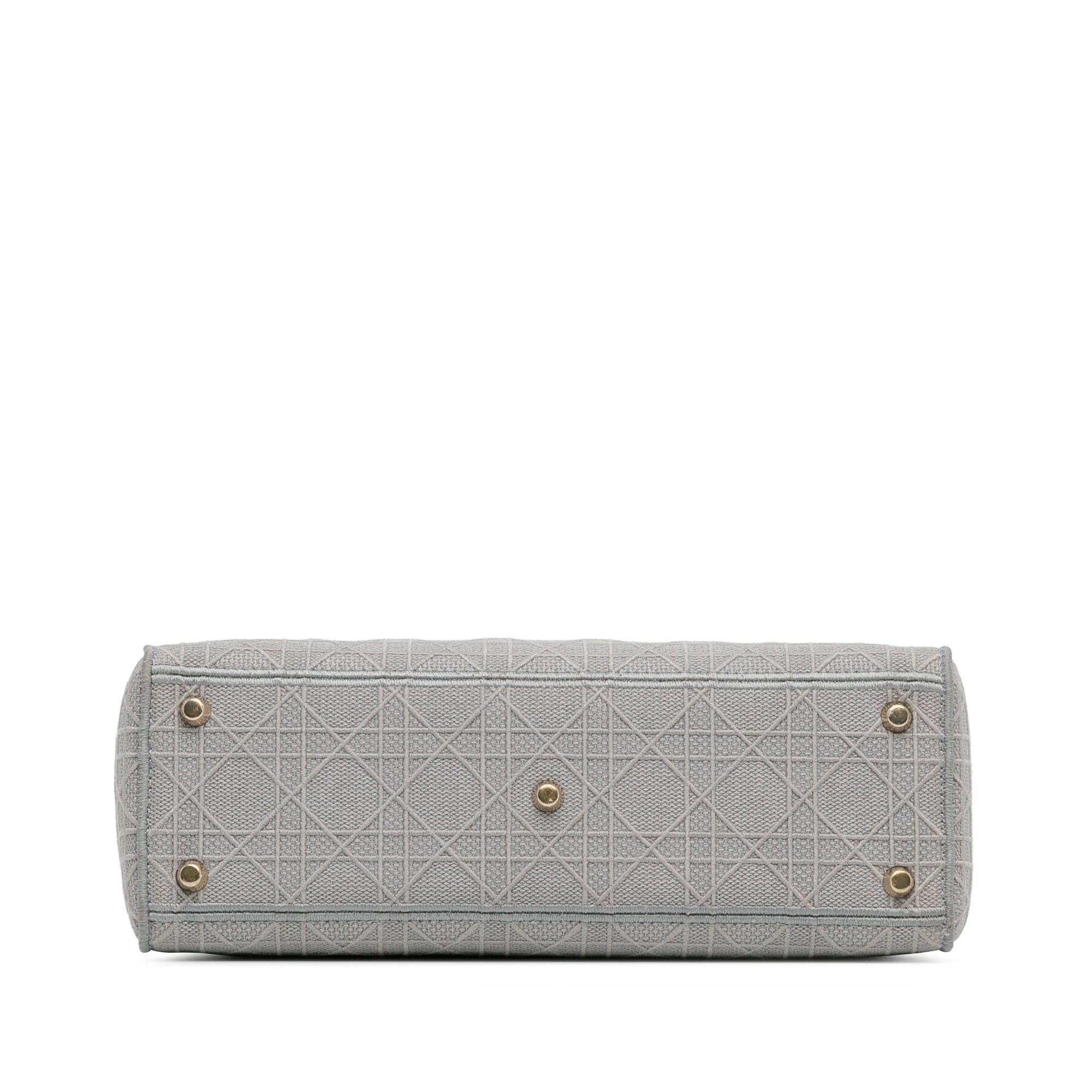 Dior Dior Large Cannage Lady D-Lite Gray Size ONE SIZE - 4 Thumbnail