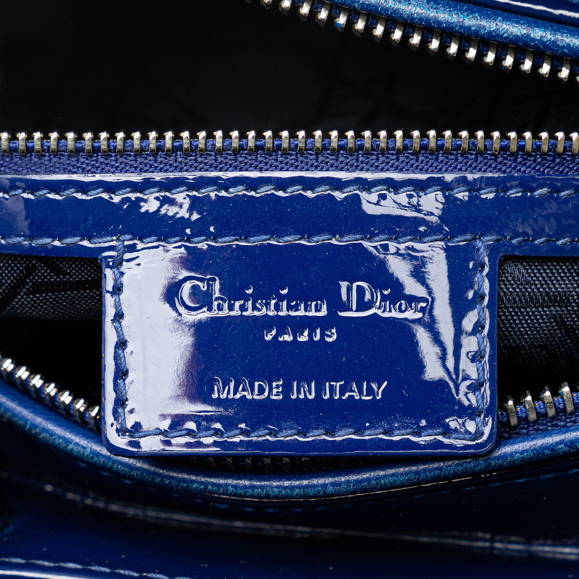 Dior Dior Large Patent Cannage Lady Dior Blue Size ONE SIZE - 5 Thumbnail