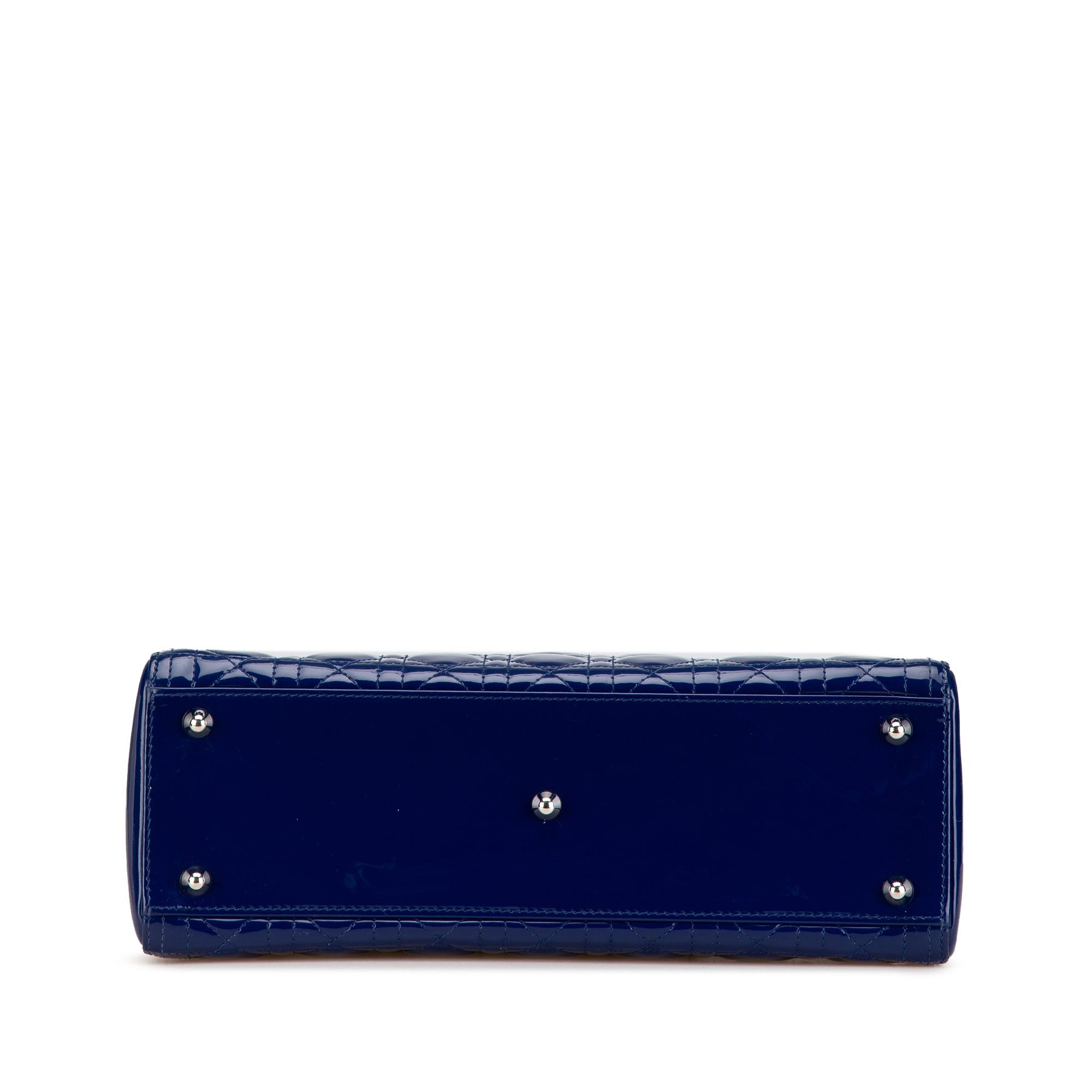 Dior Dior Large Patent Cannage Lady Dior Blue Size ONE SIZE - 3 Thumbnail