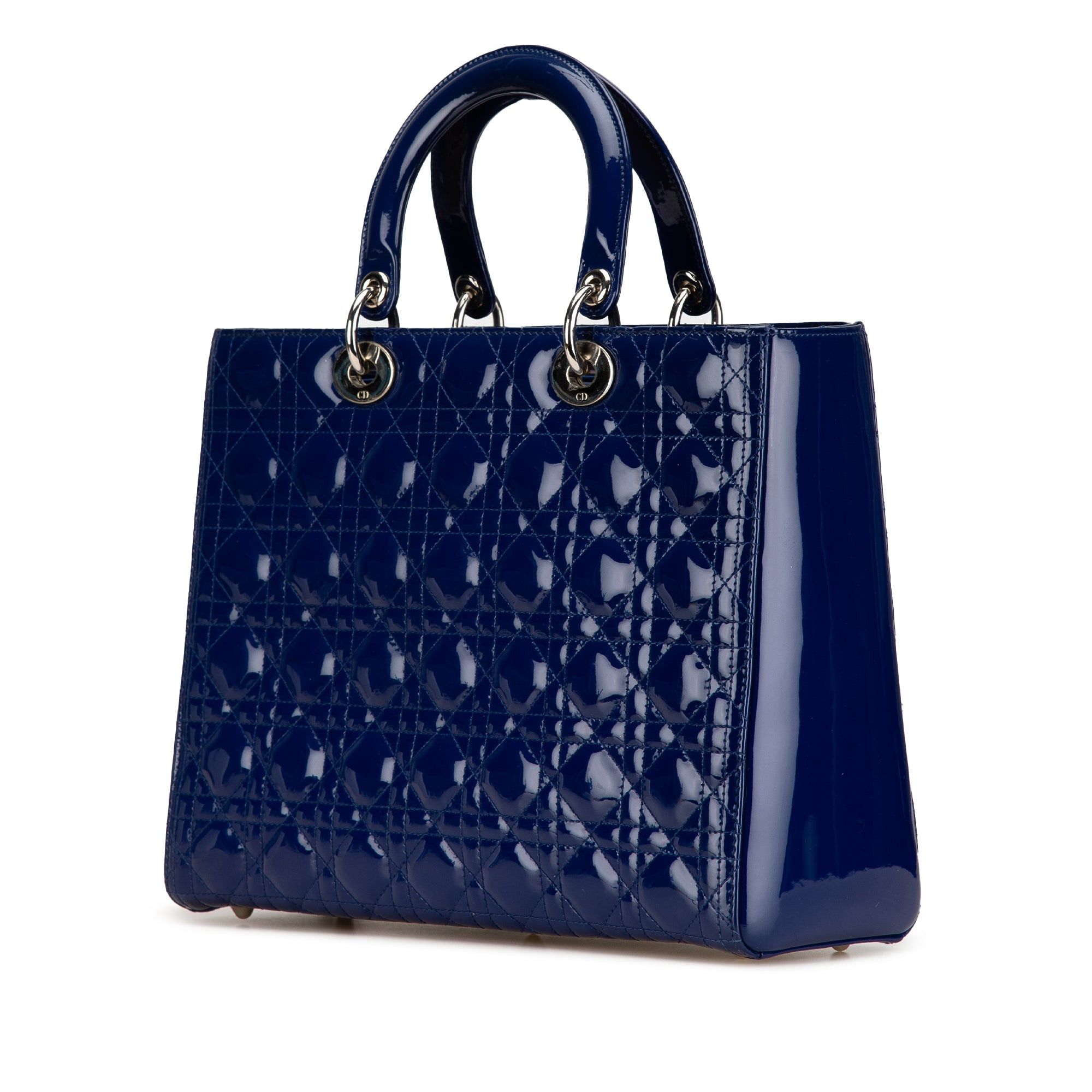 Dior Dior Large Patent Cannage Lady Dior Blue Size ONE SIZE - 2 Thumbnail