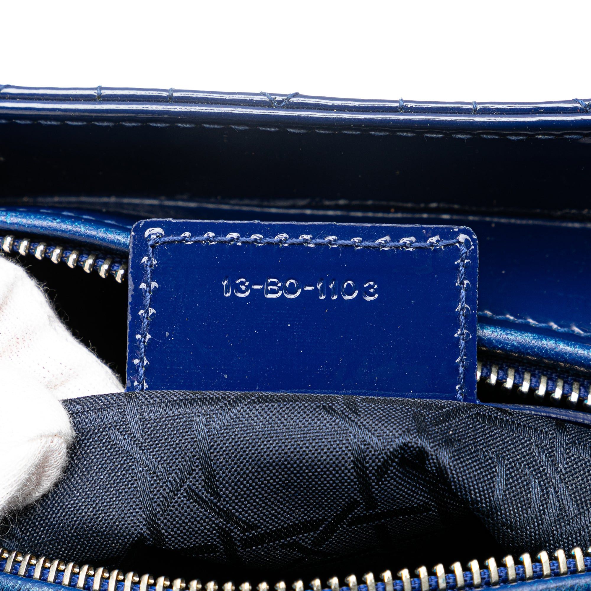Dior Dior Large Patent Cannage Lady Dior Blue Size ONE SIZE - 6 Thumbnail