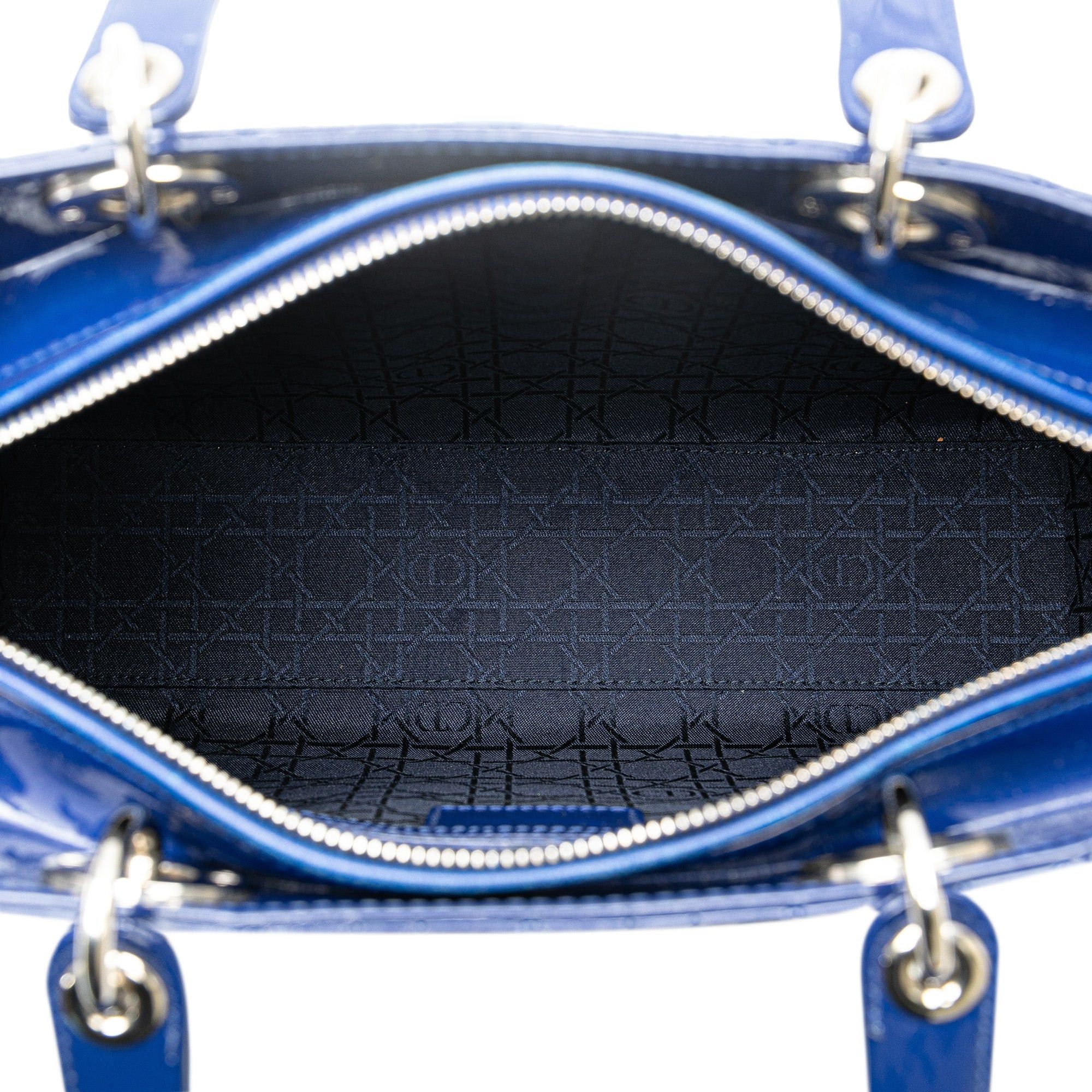 Dior Dior Large Patent Cannage Lady Dior Blue Size ONE SIZE - 4 Thumbnail