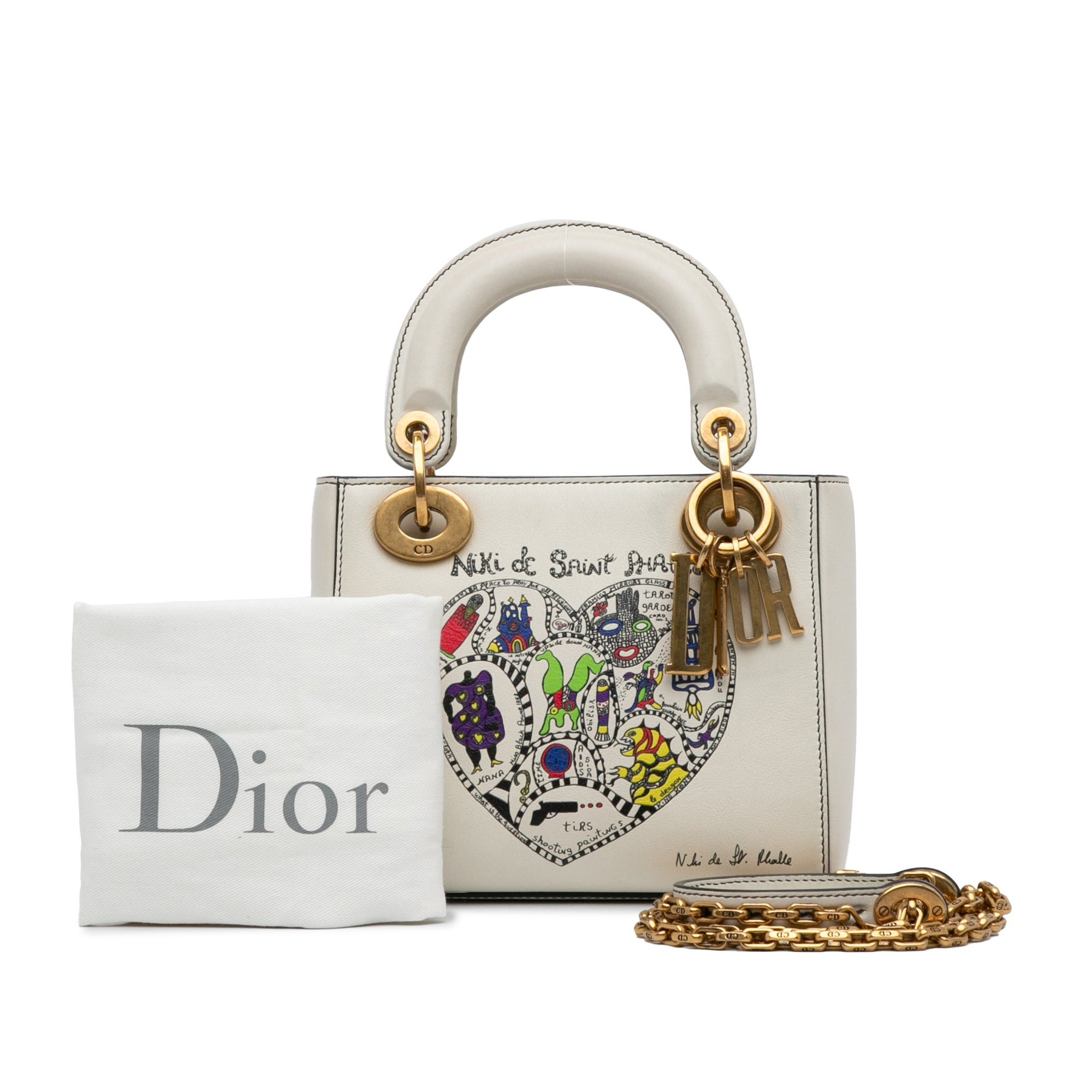 Dior Dior Niki de Saint Phalle Mini Calfskin Lady Dior White Size ONE SIZE - 10 Thumbnail