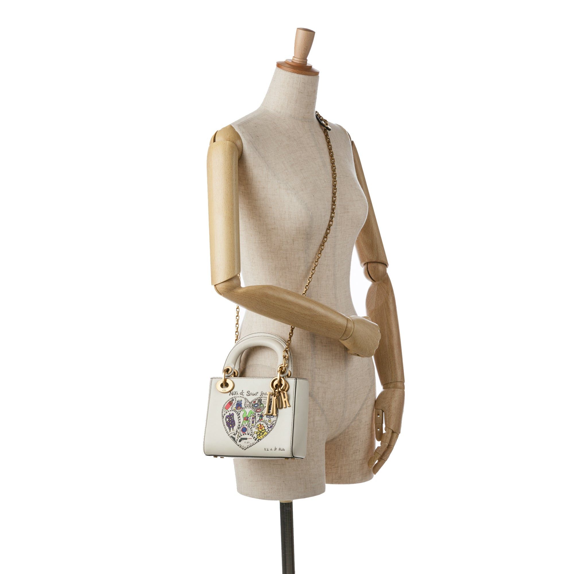 Dior Dior Niki de Saint Phalle Mini Calfskin Lady Dior White Size ONE SIZE - 9 Thumbnail