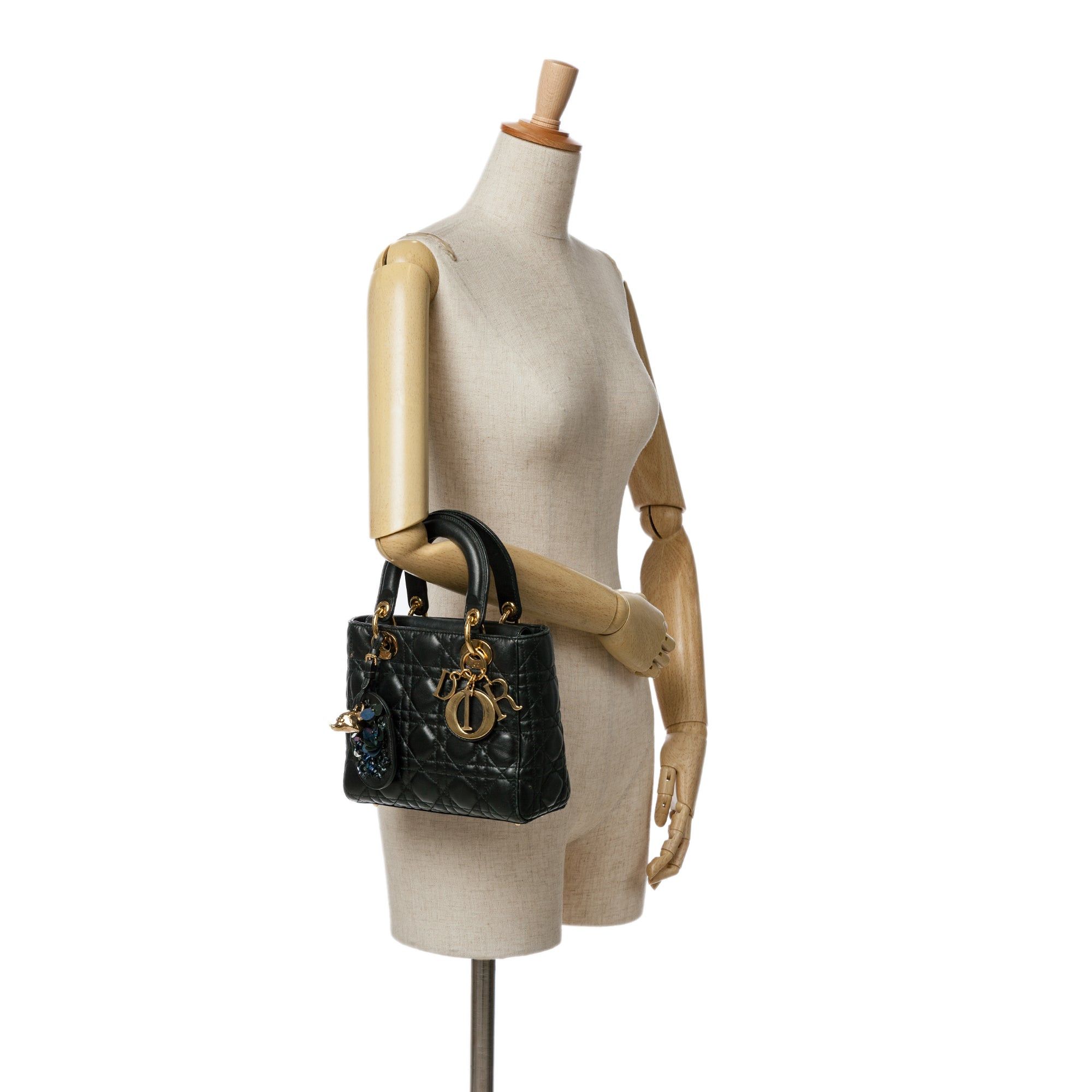 Dior Dior Small Lambskin Cannage Lady Dior Black Size ONE SIZE - 10 Thumbnail