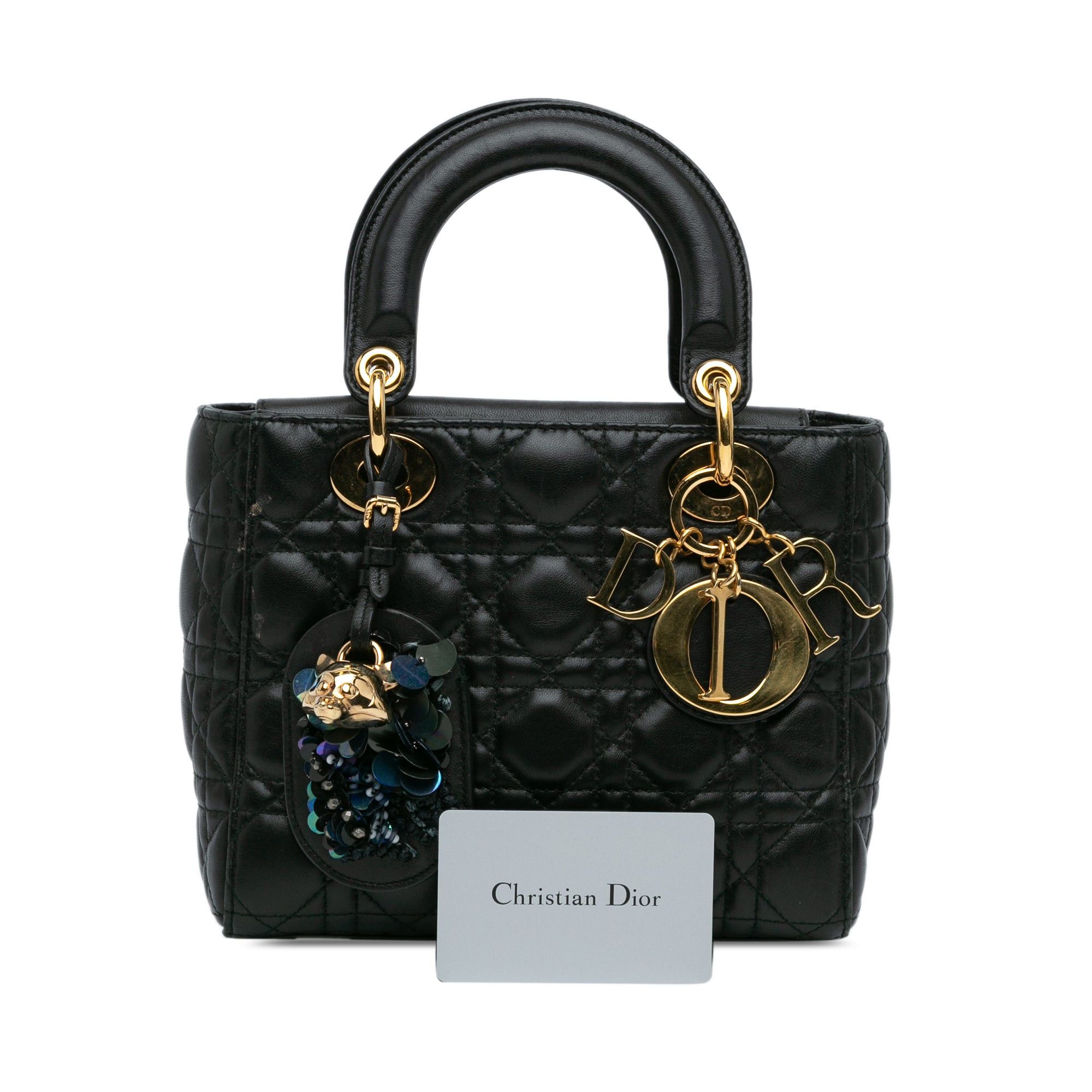 Dior Dior Small Lambskin Cannage Lady Dior Black Size ONE SIZE - 11 Thumbnail