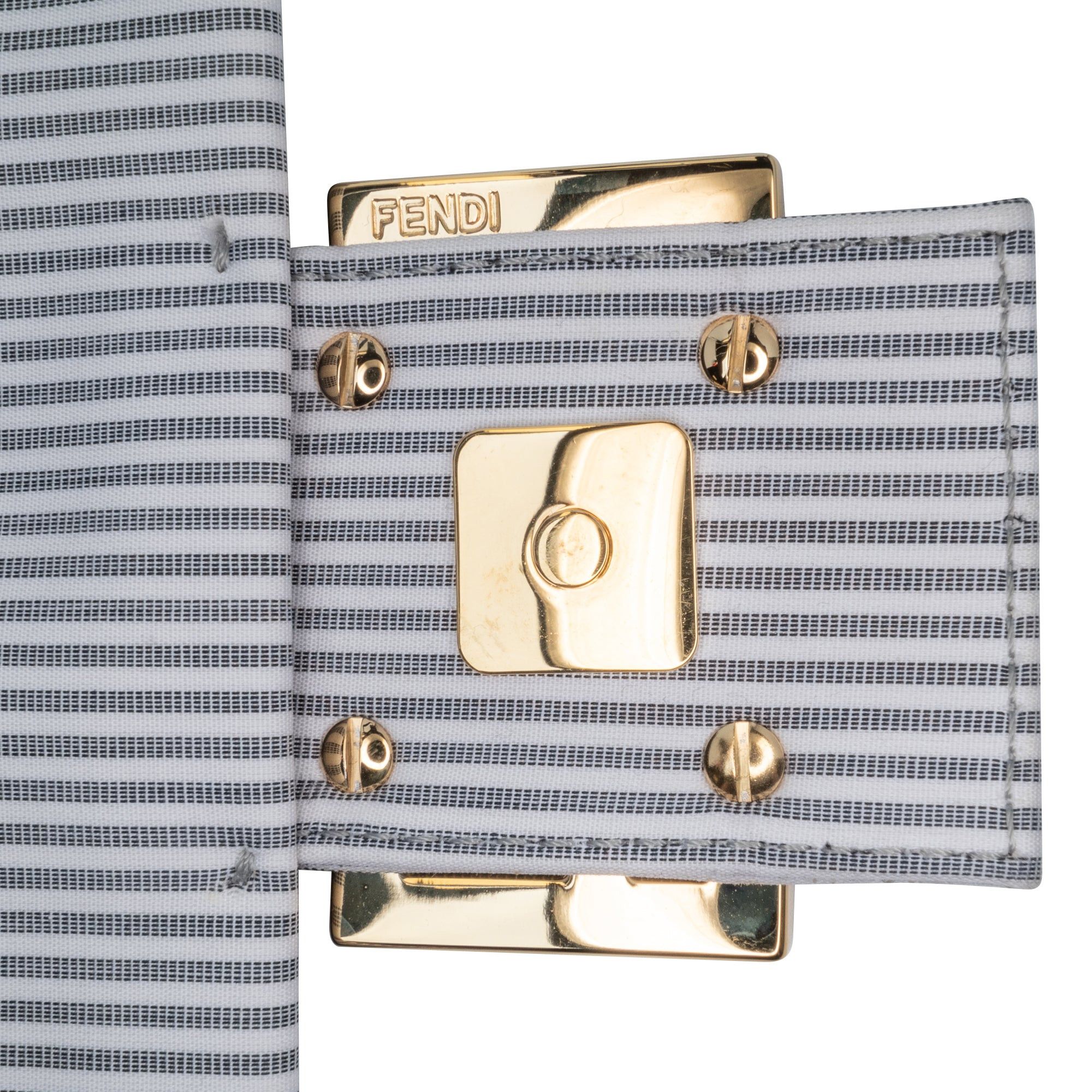 Fendi Fendi Striped Jersey Baguette Satchel White Size ONE SIZE - 8 Thumbnail