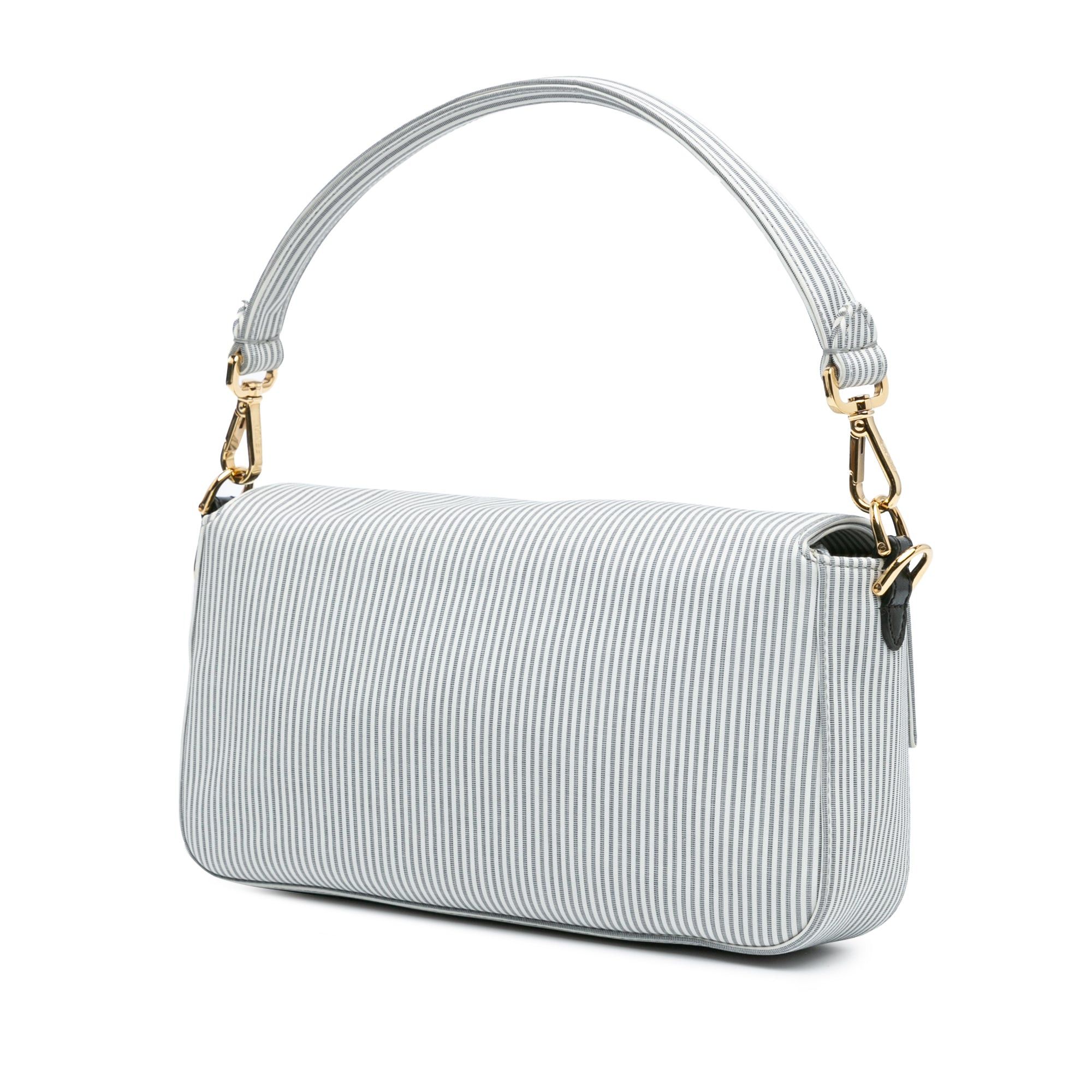 Fendi Fendi Striped Jersey Baguette Satchel White Size ONE SIZE - 2 Thumbnail
