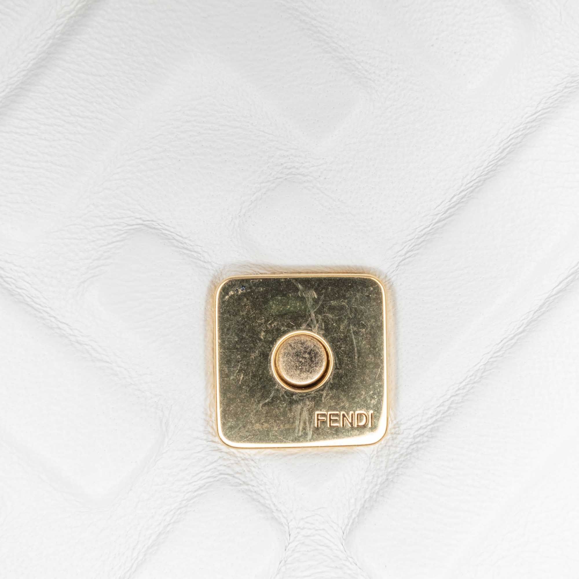 Fendi Fendi Zucca Embossed Baguette Satchel White Size ONE SIZE - 6 Thumbnail