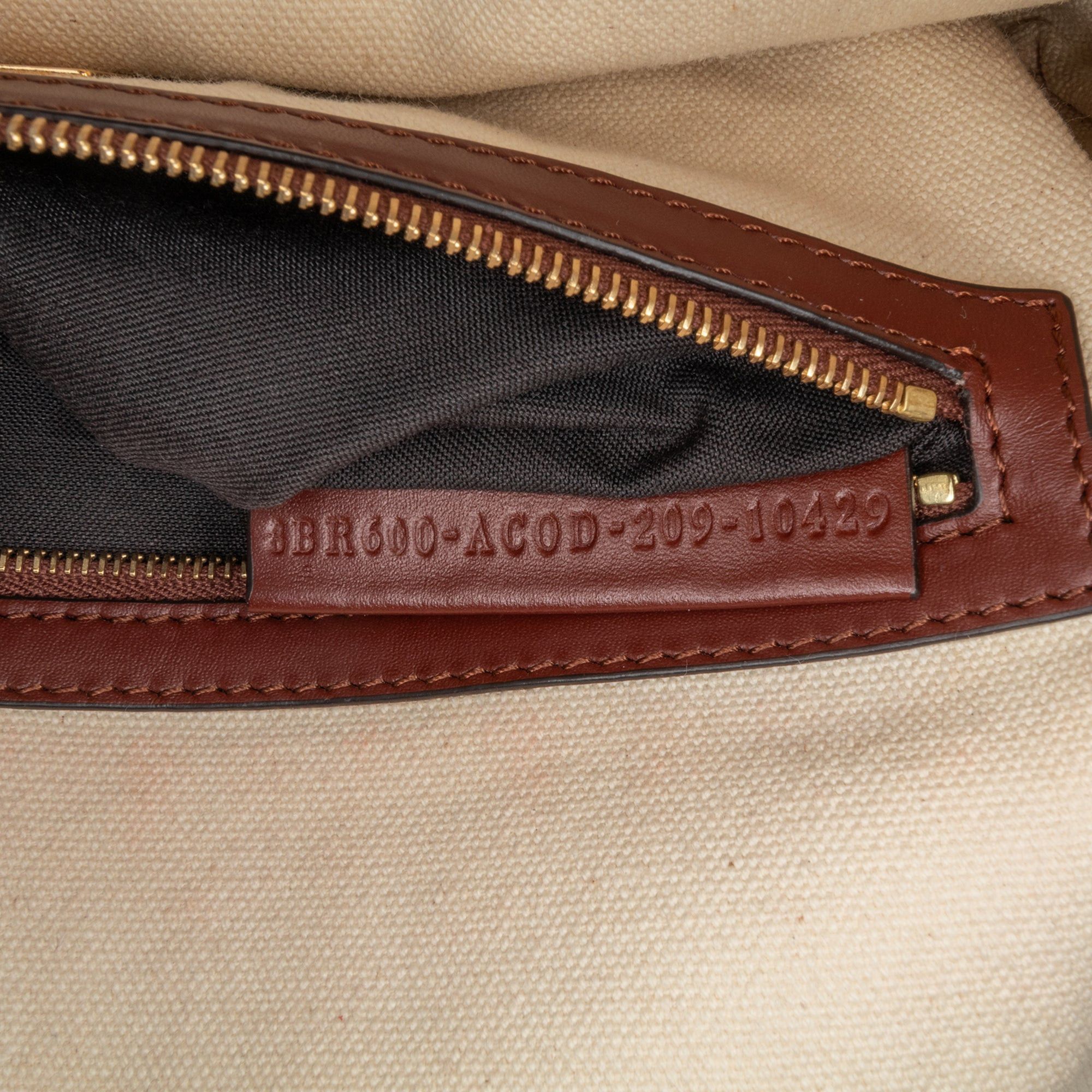 Fendi Fendi Zucca Embroidered Canvas Baguette Satchel Brown Size ONE SIZE - 5 Thumbnail