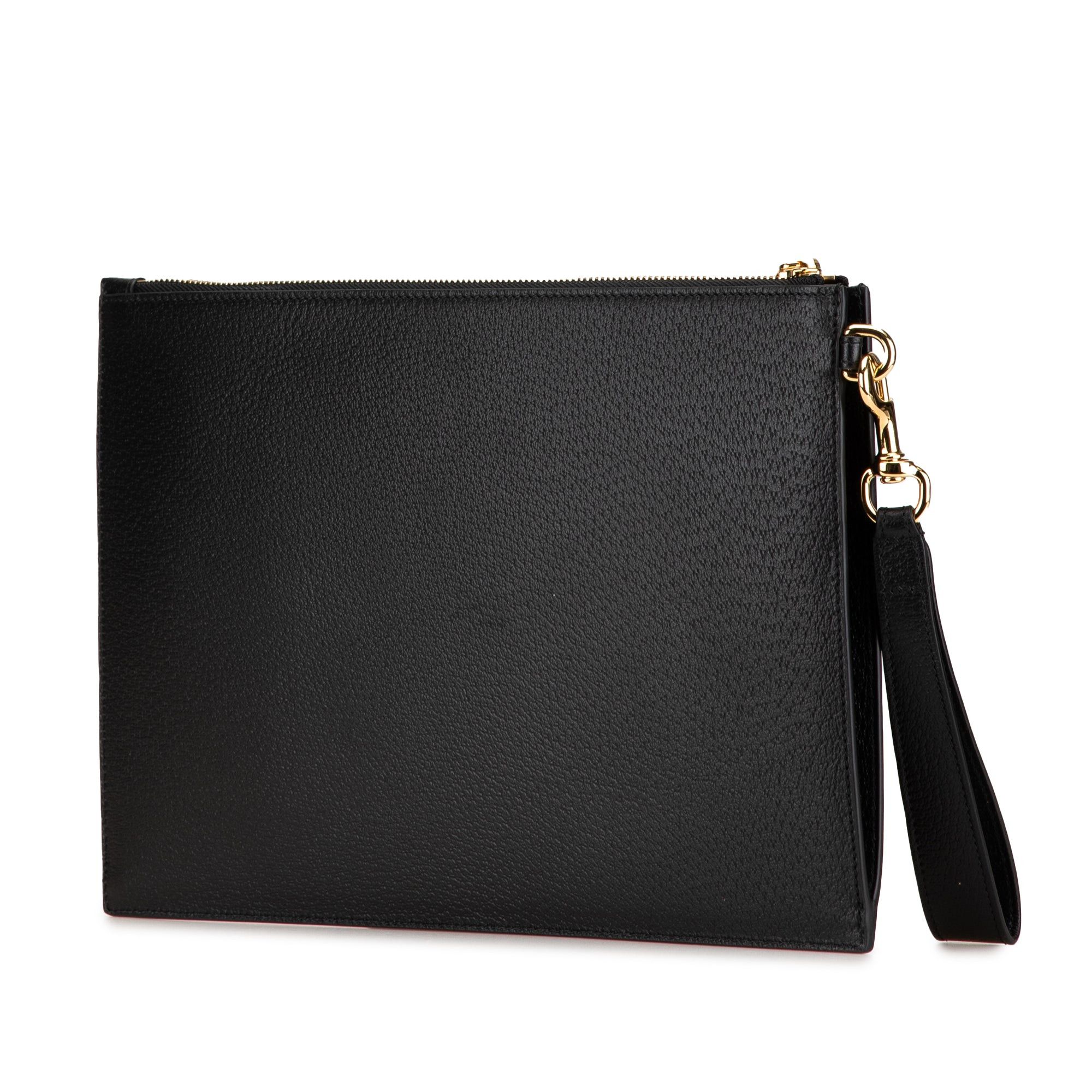Gucci Gucci Leather Horsebit 1955 Zip Clutch Black Size ONE SIZE - 2 Thumbnail