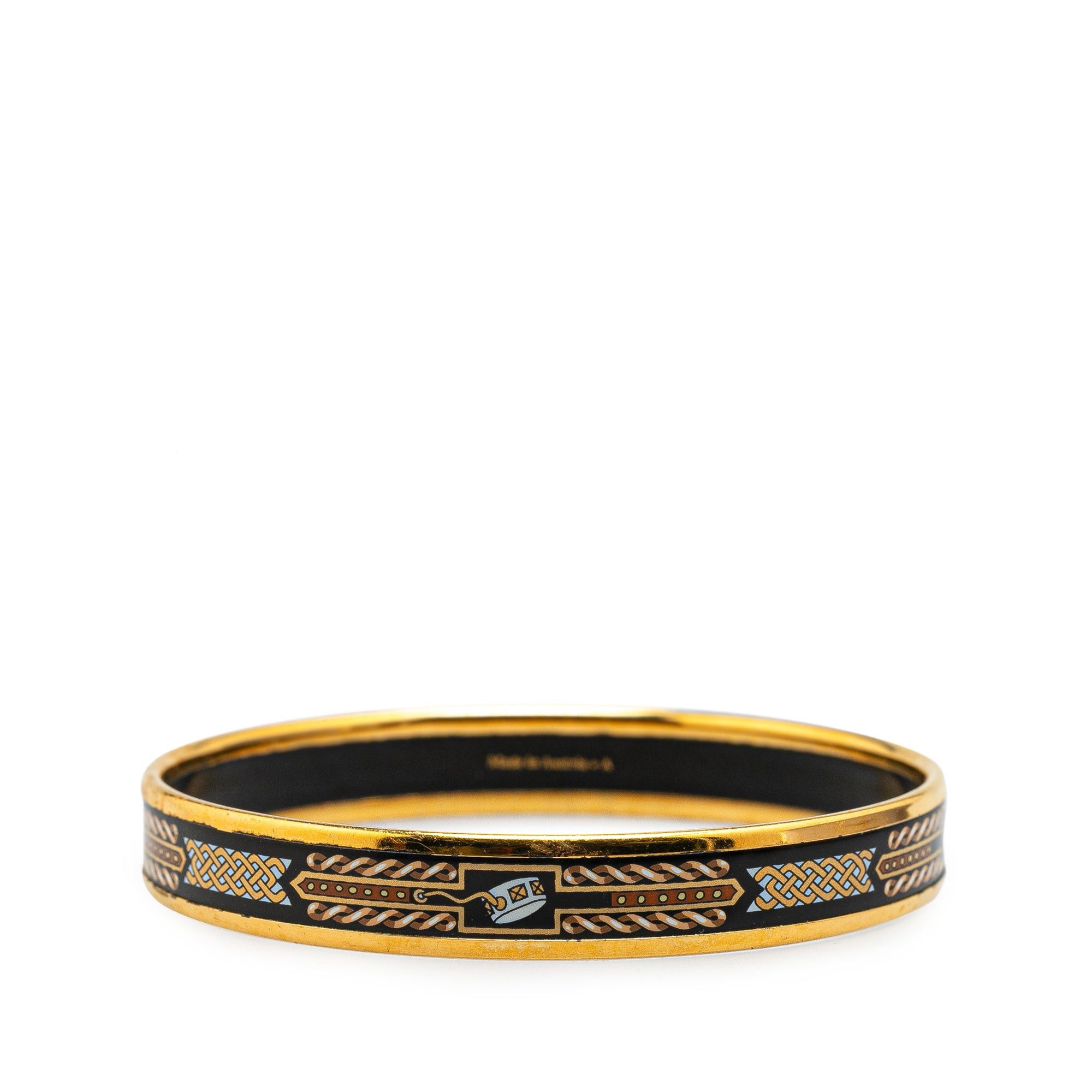 Hermes Hermès Narrow Cloisonne Enamel Bangle 70 Black Size ONE SIZE - 3 Thumbnail