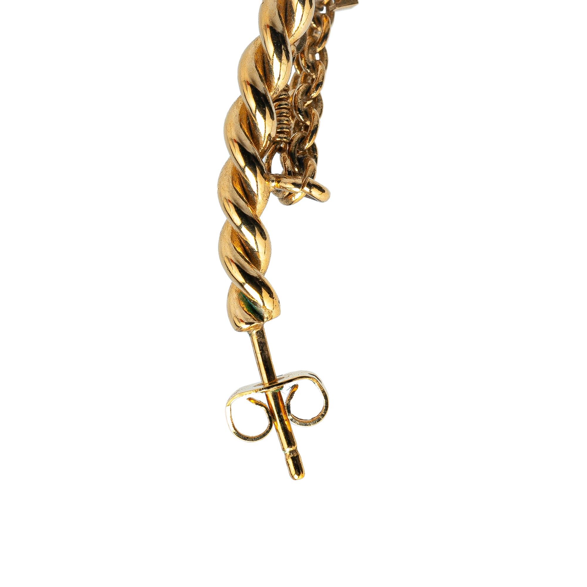 Louis Vuitton Louis Vuitton Gold Plated Sweet Monogram Creole Hoop Pierce Earrings Gold Size ONE SIZE - 3 Thumbnail