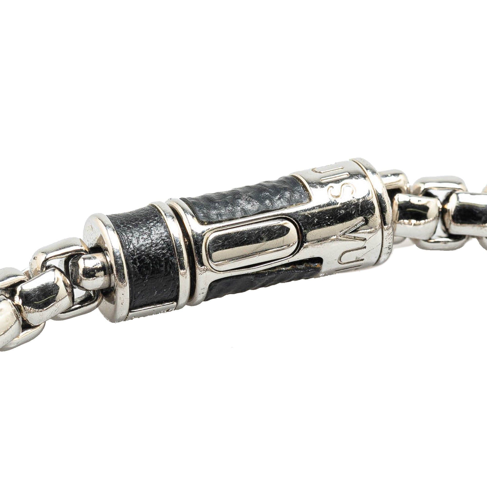 Louis Vuitton Louis Vuitton Monogram Eclipse Chain Bracelet Silver Size ONE SIZE - 4 Thumbnail