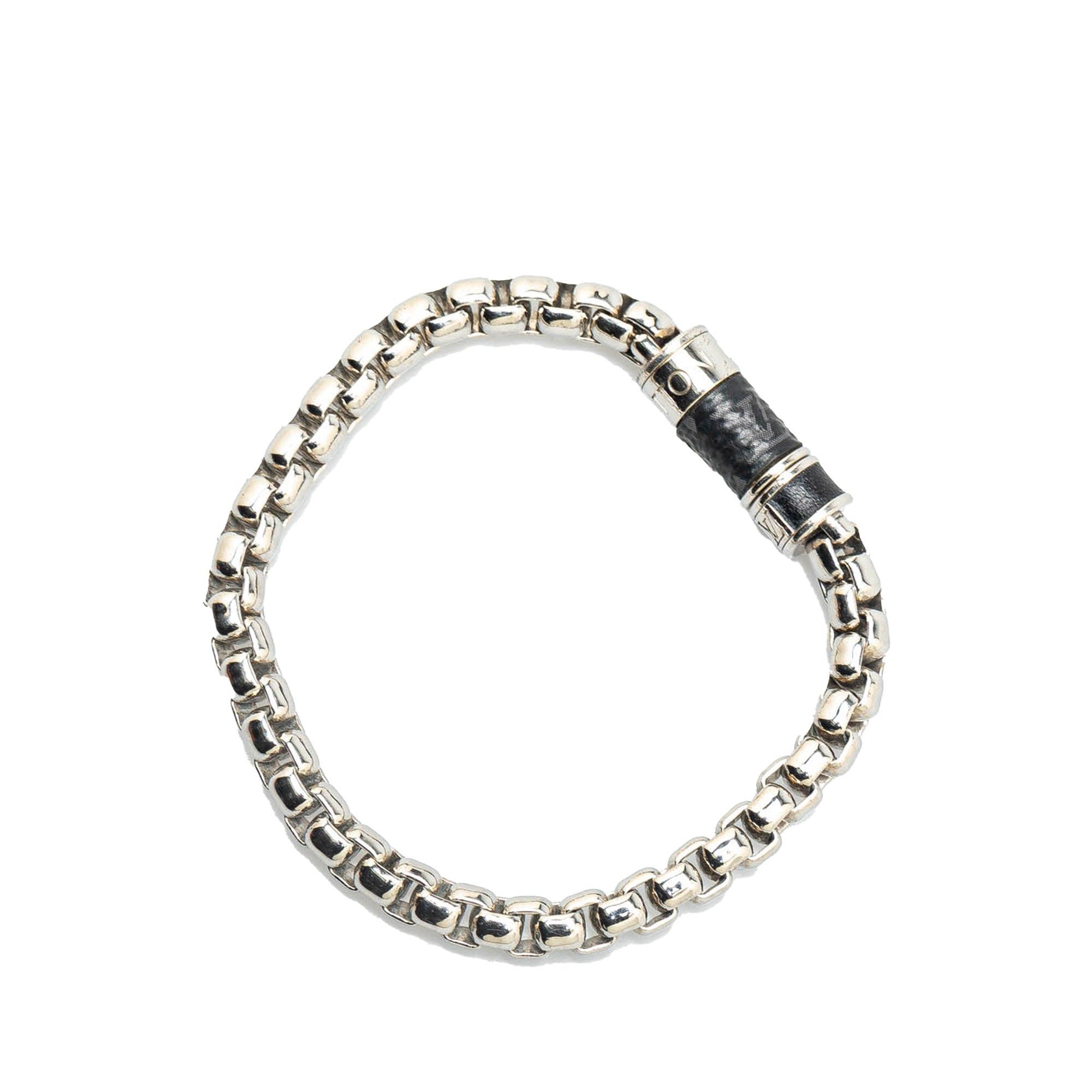 Louis Vuitton Louis Vuitton Monogram Eclipse Chain Bracelet Silver Size ONE SIZE - 2 Thumbnail
