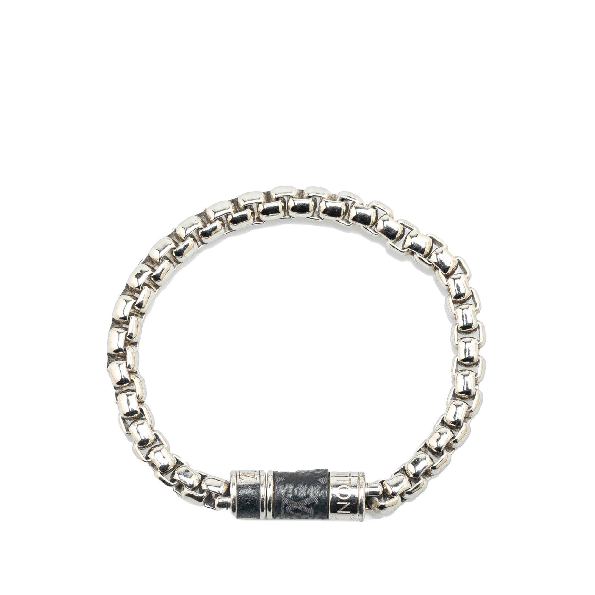 Louis Vuitton Louis Vuitton Monogram Eclipse Chain Bracelet Silver Size ONE SIZE - 3 Thumbnail